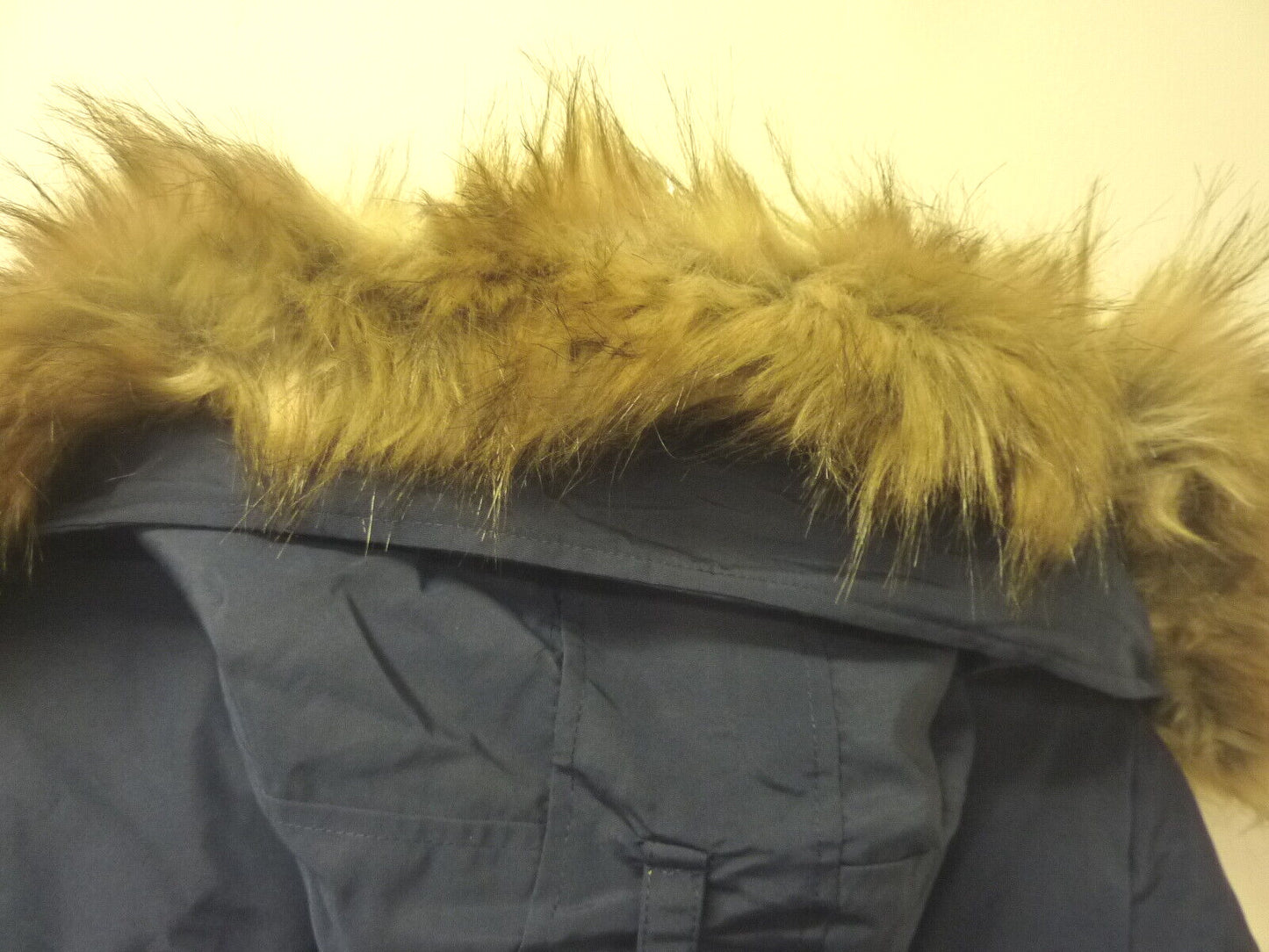OROLAY FUR HOODED DOWN PARKA STYLE COAT-NAVY-SMALL