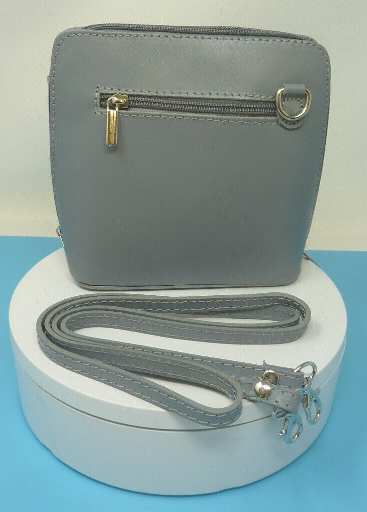 VERA PELLE SMALL HANDBAG-GREY