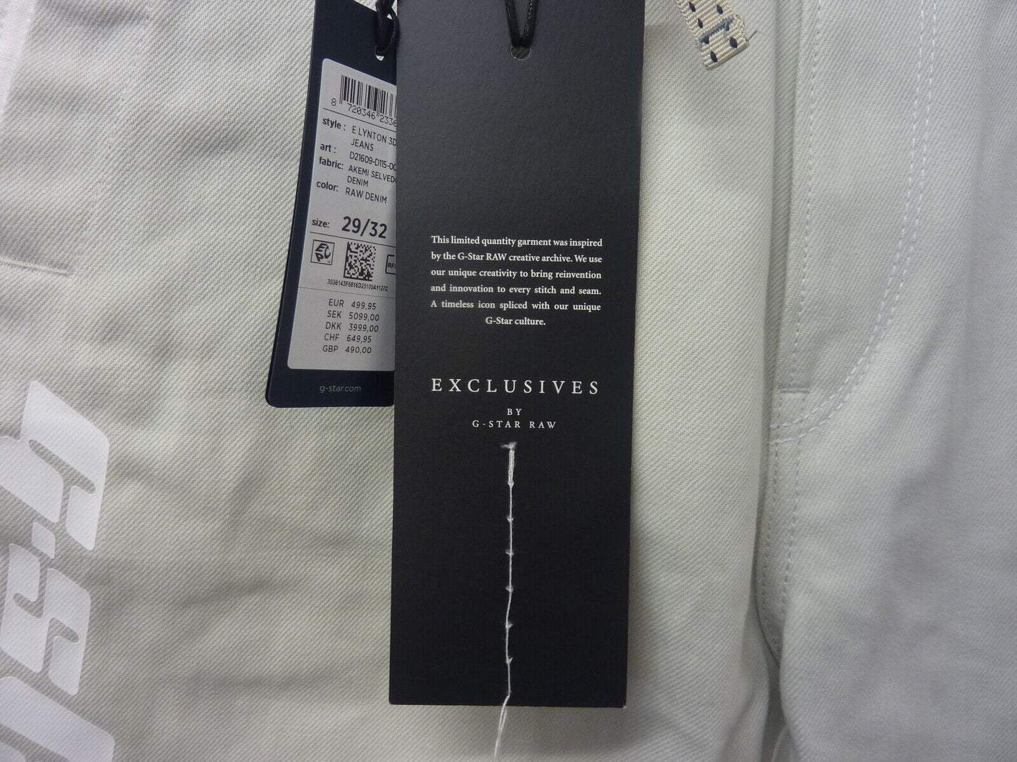 G-STAR RAW EXCLUSIVES-E LYNTON 3D JEANS-L29/W34