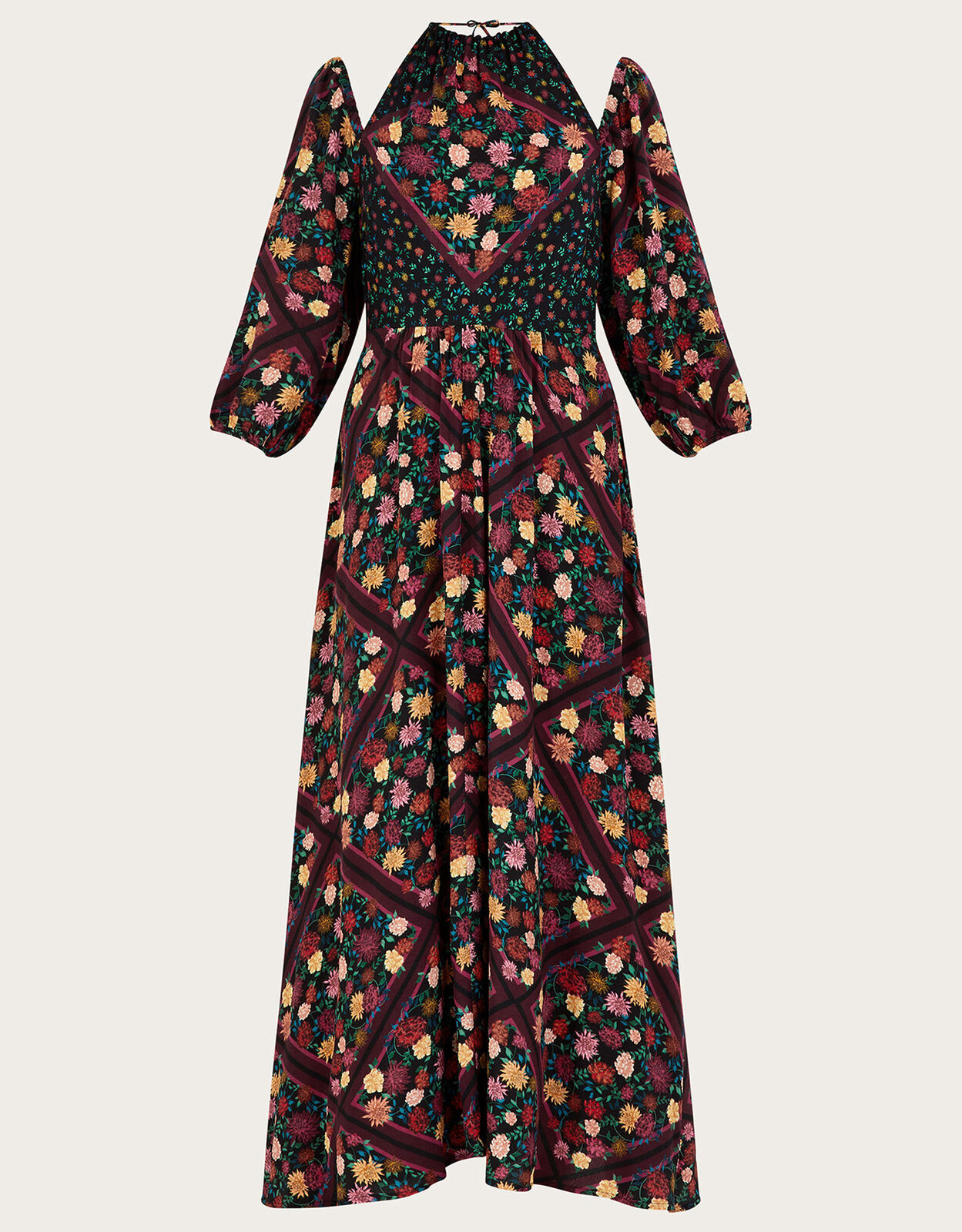 MONSOON Sanvi print midi dress in sustainable viscose blue UK20