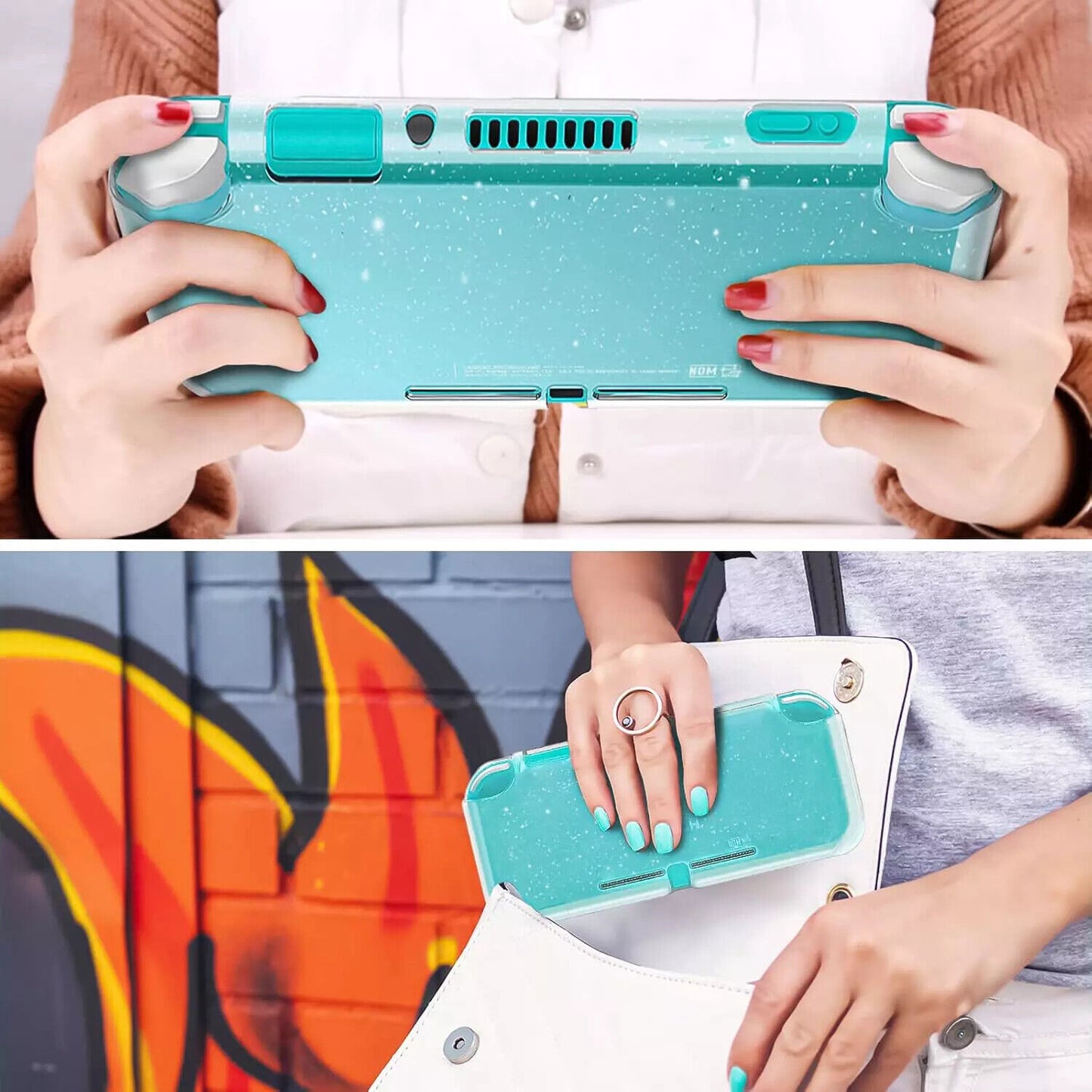 Protective Case Compatible with Switch Lite 2019 Clear Grip Cover Soft