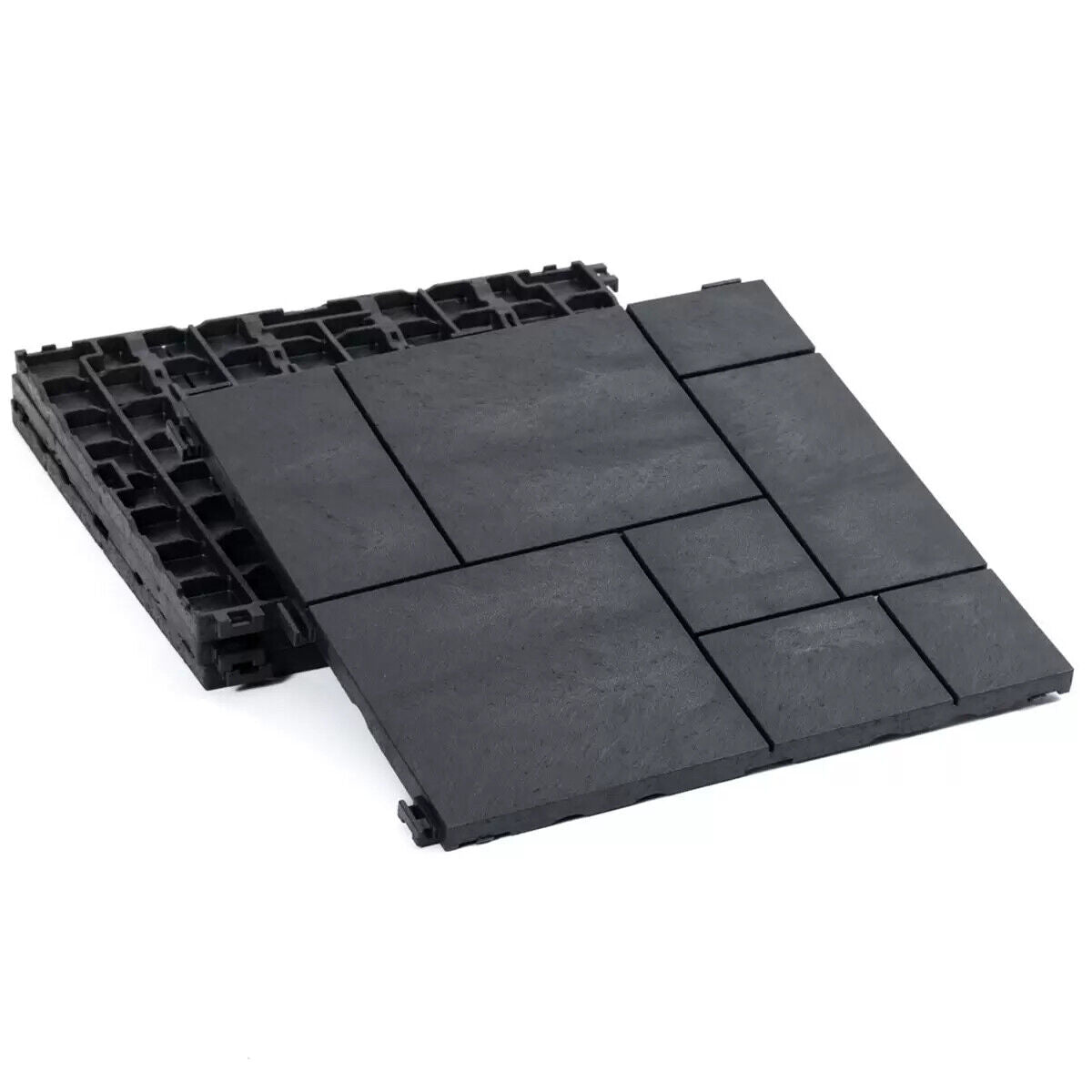 2 X EASY TILE DECK TILES X 10(20 TOTAL)-30CMX30CMX1.5CM-BLACK