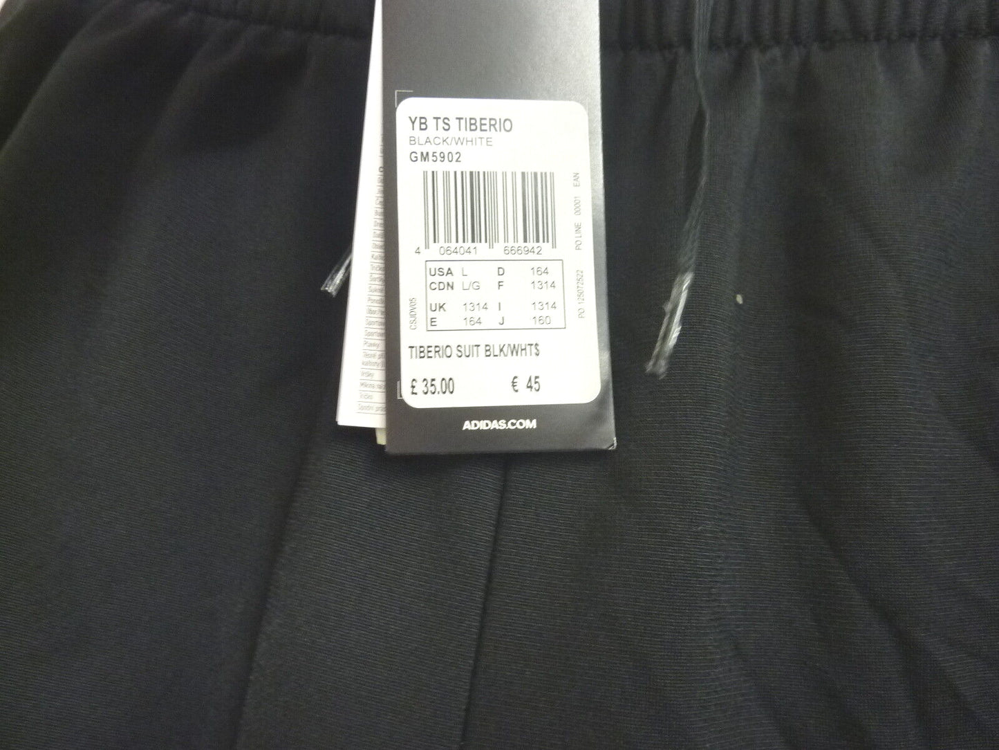 BOYS ADIDAS TRACKSUIT-BLACK-13-14YRS