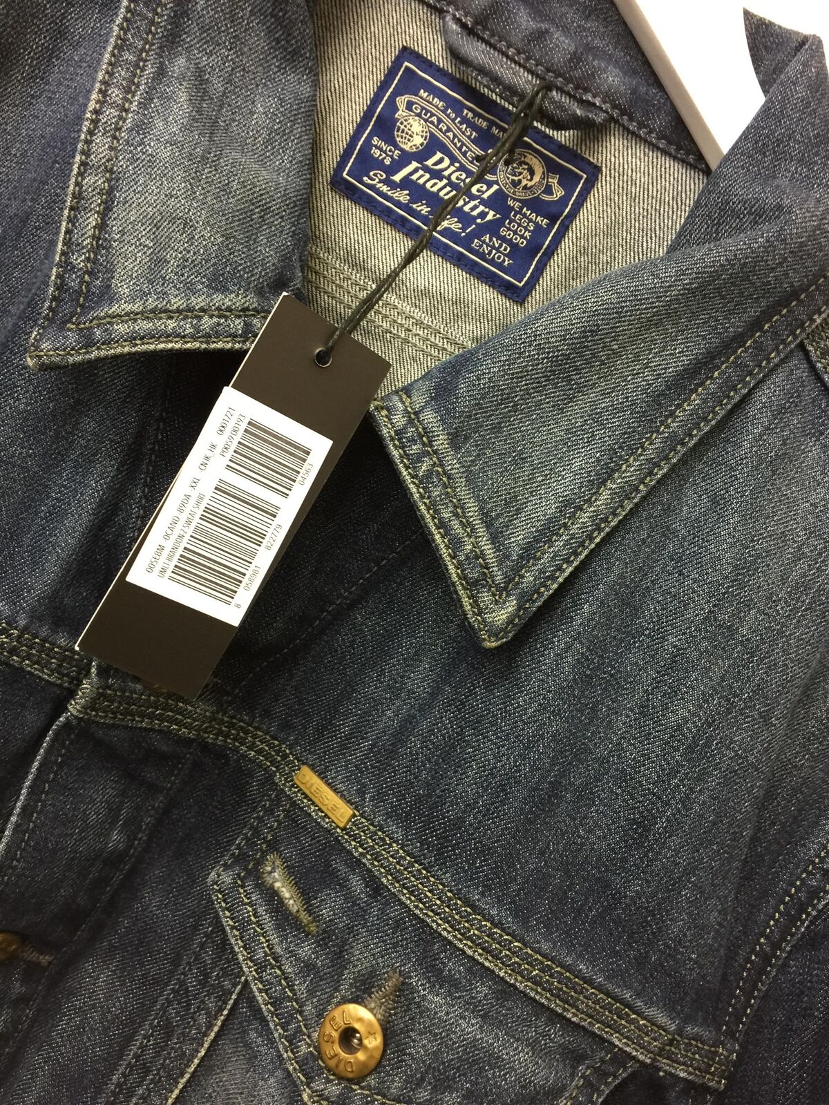 Diesel - Slim Fit Denim Jeans Jacket Vintage Blue XXL