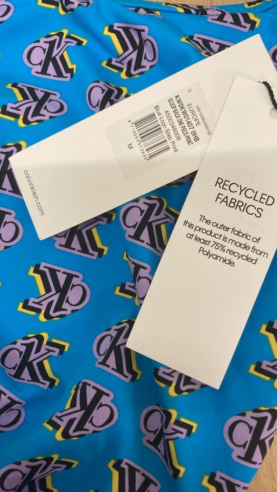 Calvin Klein Scoop Back Print Swimsuit