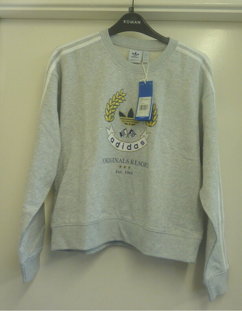 ADIDAS ORIGINALS RESORT GREY SWEATSHIRT SIZE UK6