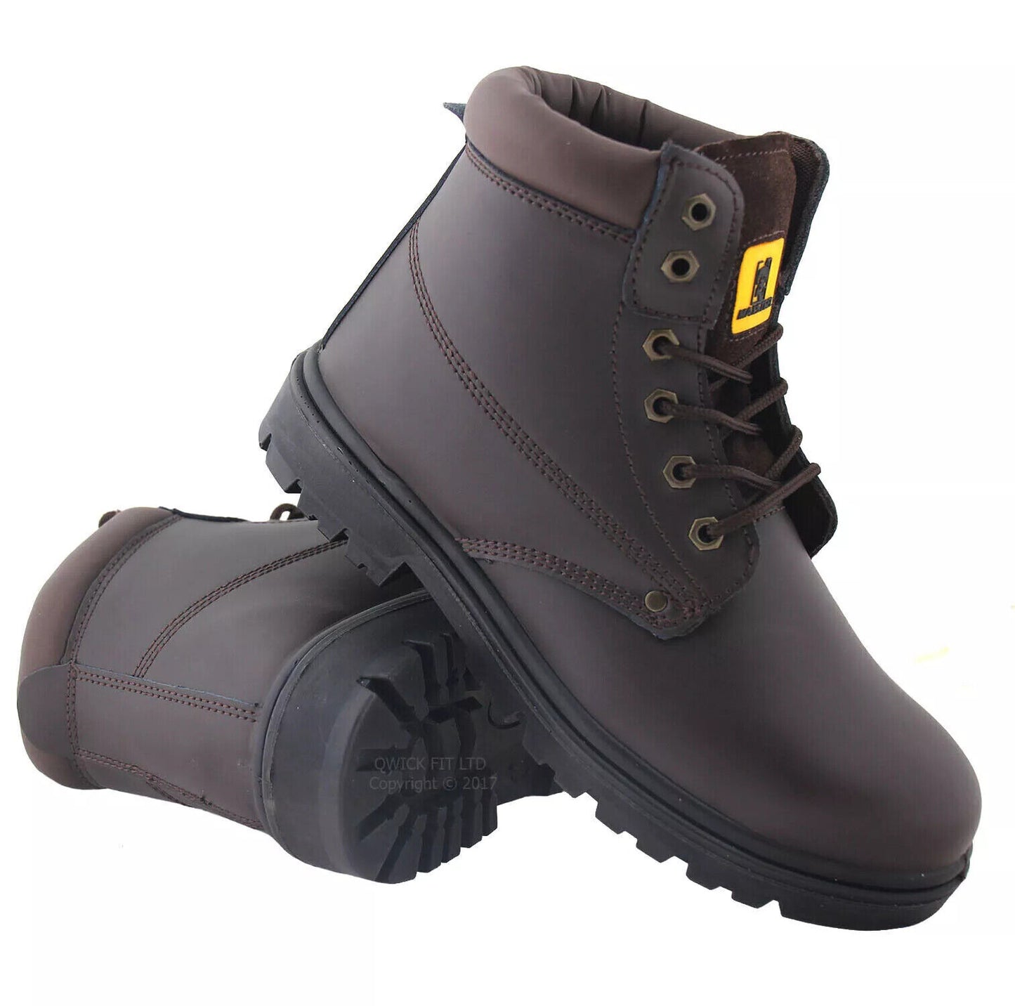MAX STEEL LEATHER SAFETY STEEL TOE CAP WORK BOOTS HIKING TRAINERS SHOES UK6