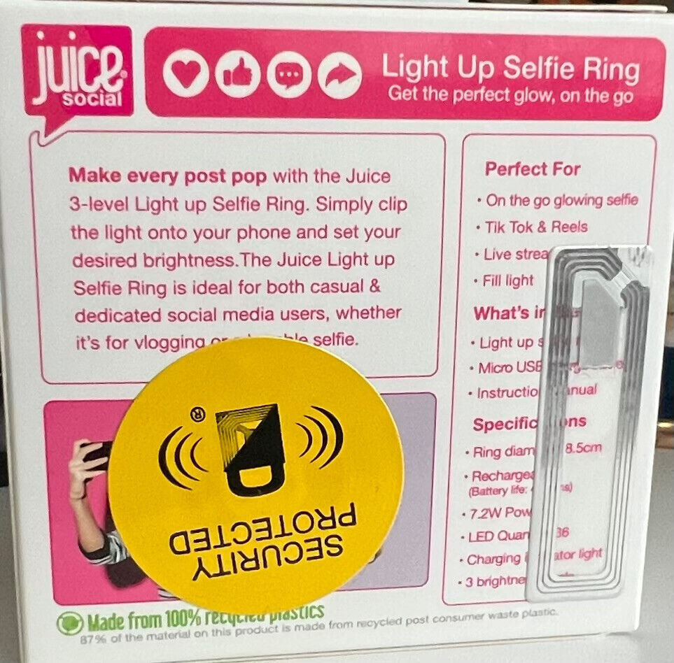 NEW Juice Social Clip-On Selfie Ring Light for Mobile Phones -Tablets