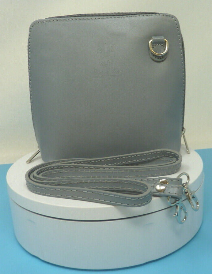 VERA PELLE SMALL HANDBAG-GREY
