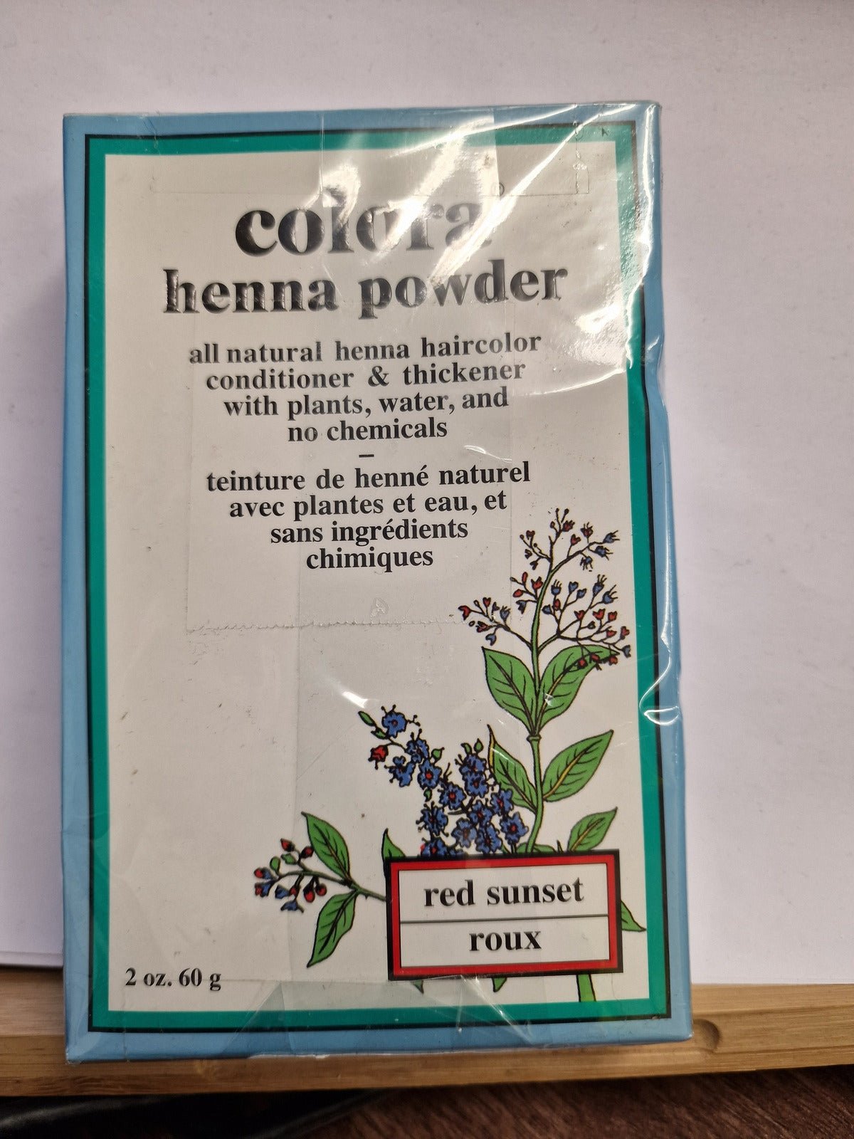 Colora Henna Powder Hair Colour Red Sunset Roux 2oz 60g
