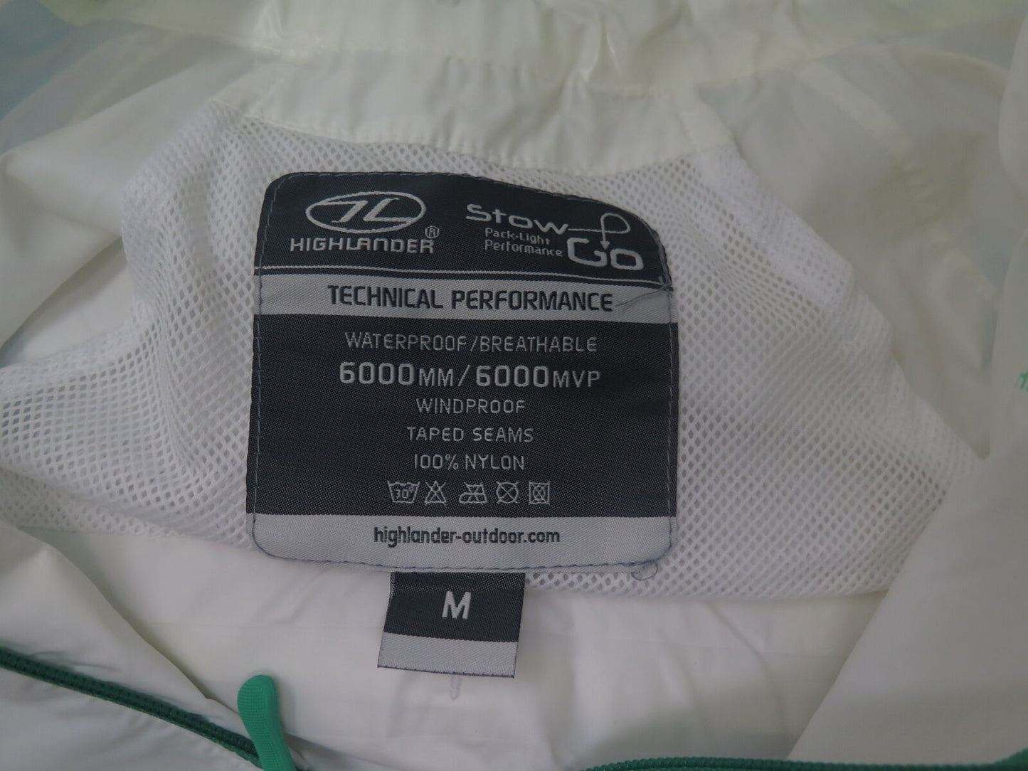 HIGHLANDER WOMENS STOW & GO PACKAWAY WATERPROOF JACKET-WHITE-MEDIUM