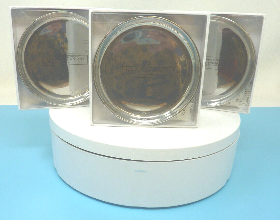 3 X THE WHITE COMPANY CANDLE HOLDER-SILVER-4" DIAMETER