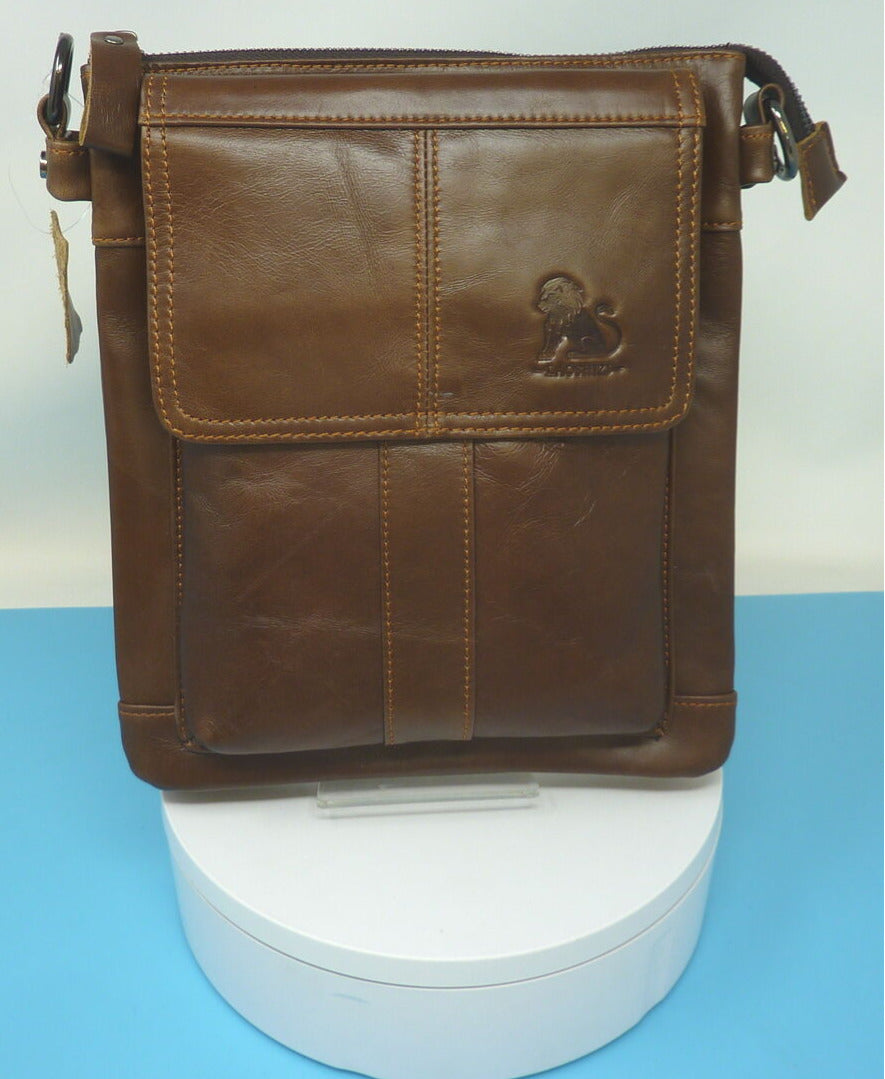 LAOSHIZI BROWN LEATHER BAG