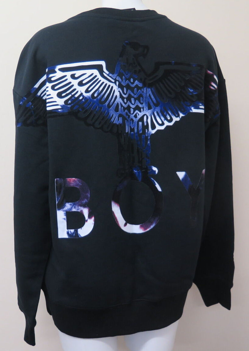 BOY LONDON-BOY EAGLE UNISEX FLOCK SWEATSHIRT-BLACK-MEDIUM
