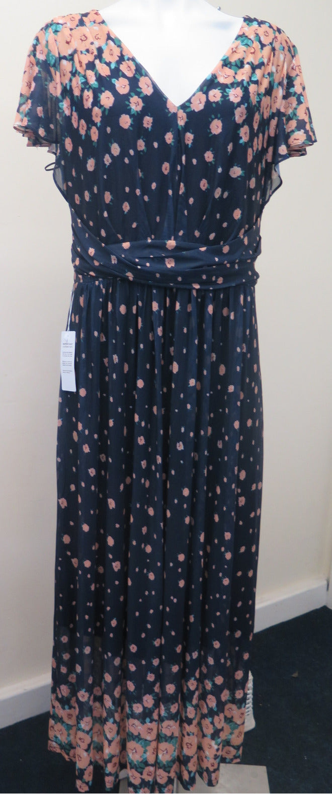 JOLIE MOI MABLY MIRROR PRINT MAXI MESH DRESS-UK 16