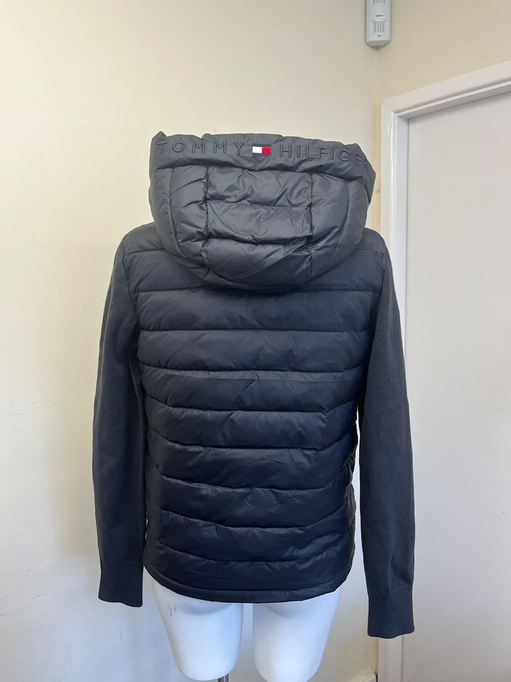 Tommy Hilfiger Women's Sorona Logo Knit Mix Jacket black Small