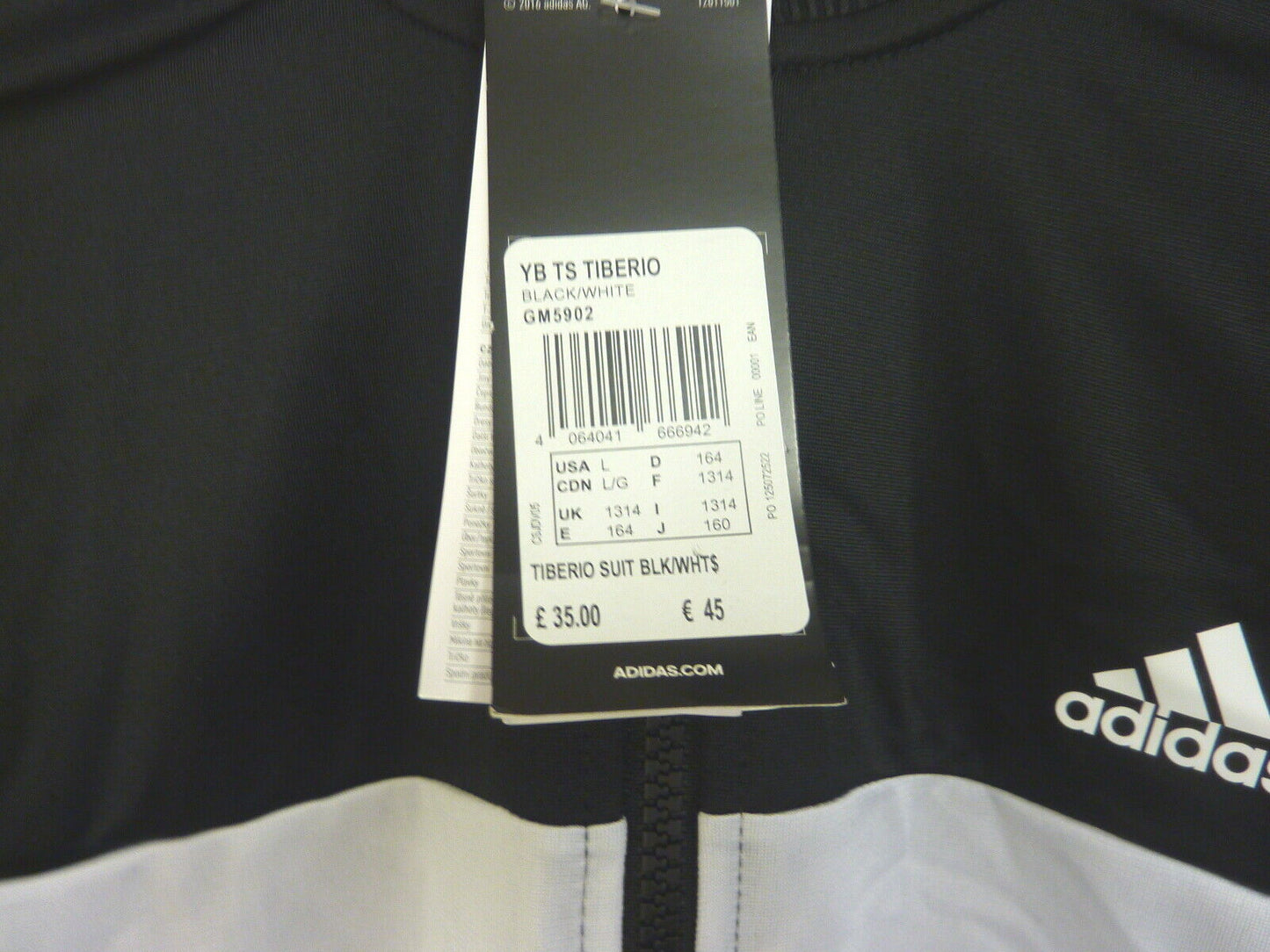 BOYS ADIDAS TRACKSUIT-BLACK-13-14YRS