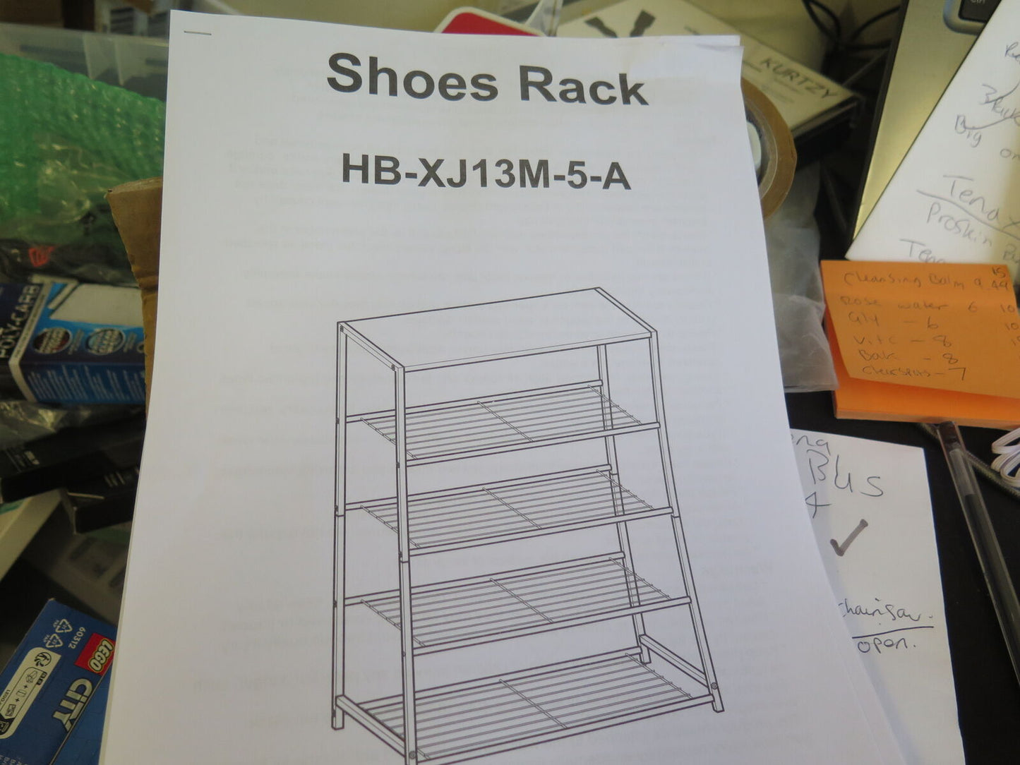 HOMEFORT METAL 5 TIER SHOE RACK-WHITE
