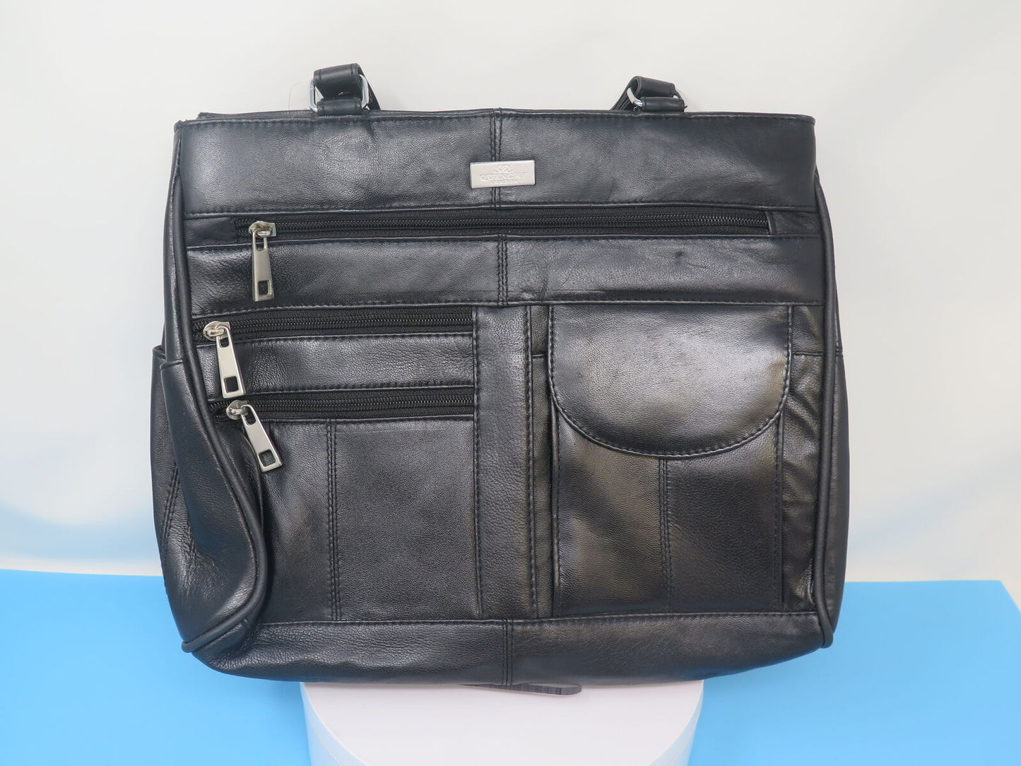 LORENZ LEATHER CROSSBODY BAG -BLACK