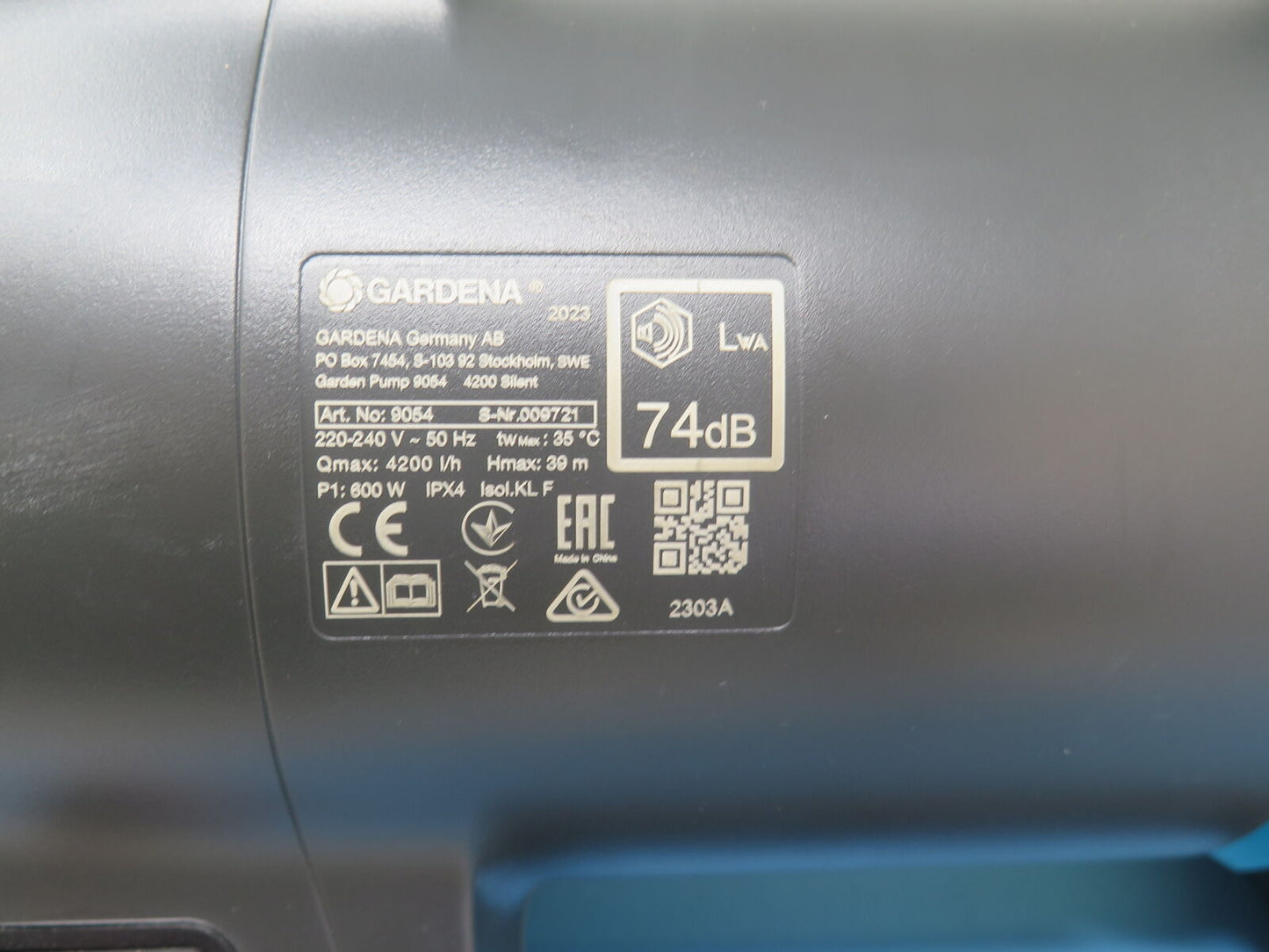 GARDENA 4200 SILENT GARDEN PUMP-600W***US PLUG***