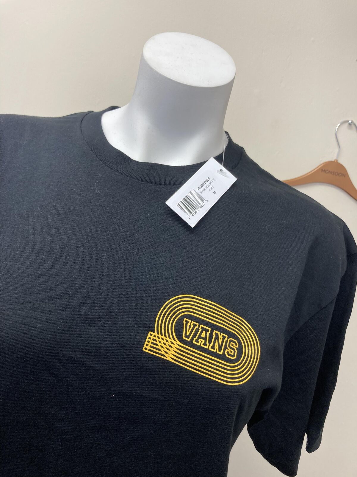 VANS TRACK FIELD S/S TEE Black - men's t-shirt MEDIUM