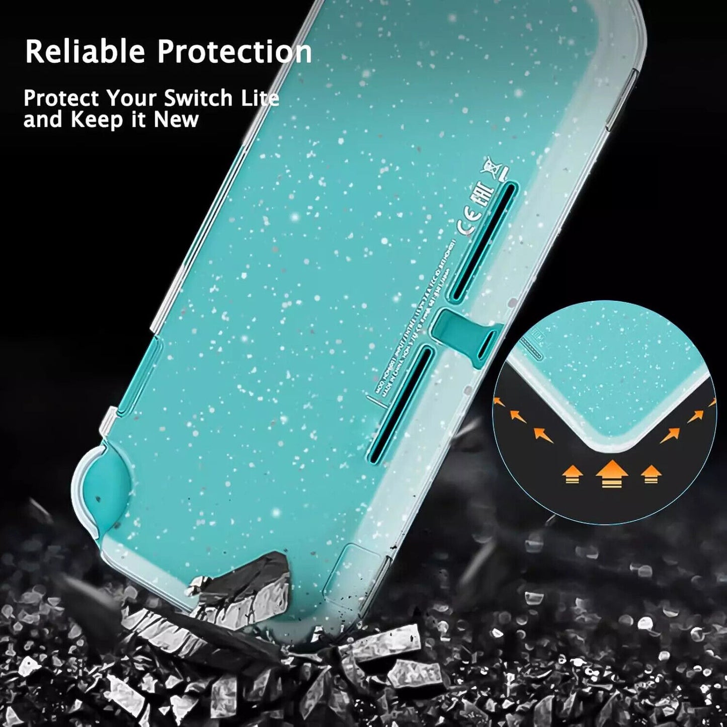 Protective Case Compatible with Switch Lite 2019 Clear Grip Cover Soft