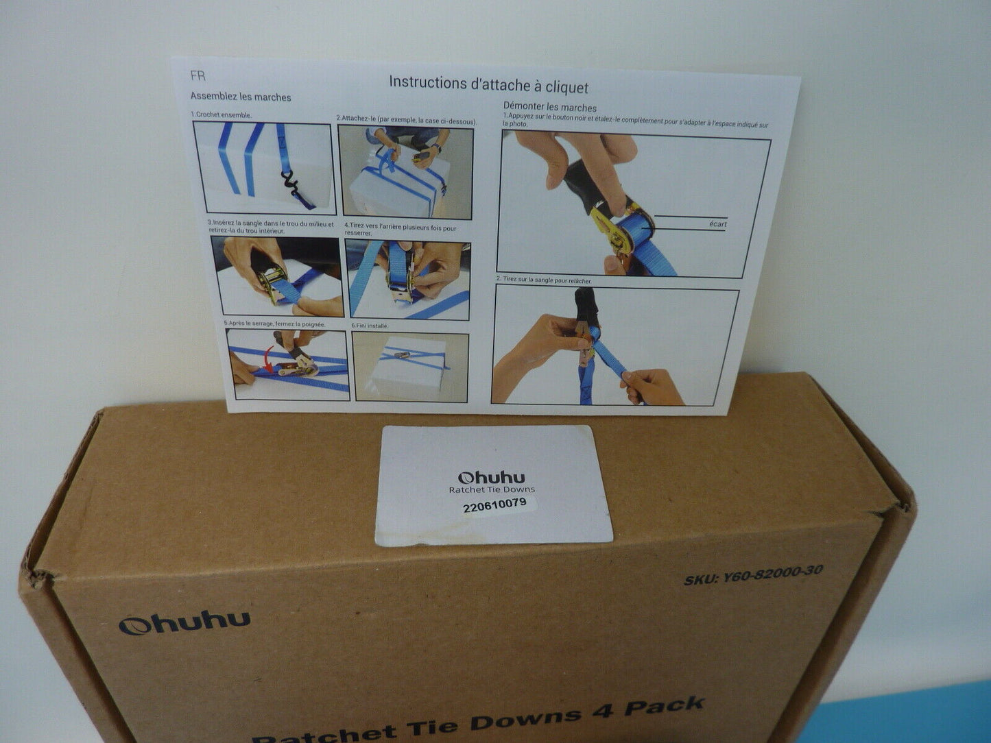 OHUHU RATCHET TIE DOWNS 4 PACK