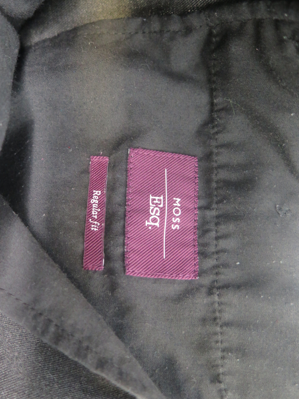 MOSS ESQ REGULAR FIT CHARCOAL STRETCH SUIT-JACKET 46"REGULAR-TROUSERS 38"W LONG