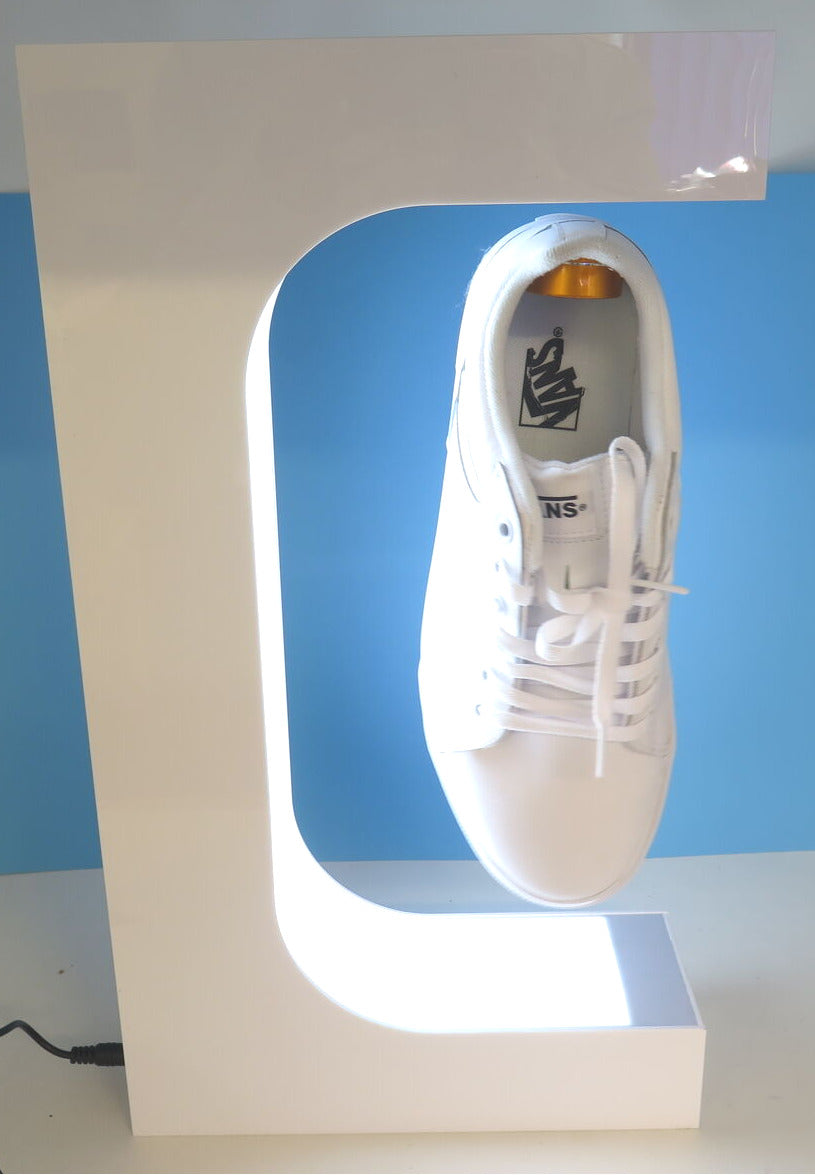 MAGNETIC LEVITATING SHOE DISPLAY-WHITE