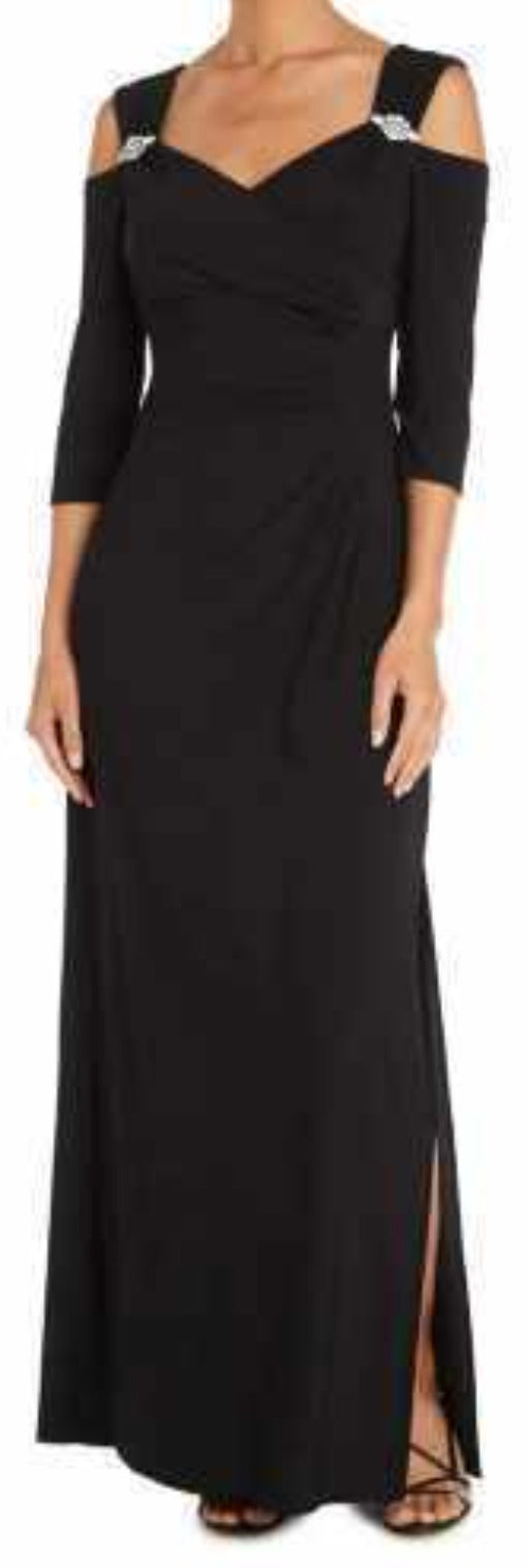 R&M RICHARDS COLUMN EVENING GOWN-BLACK-14
