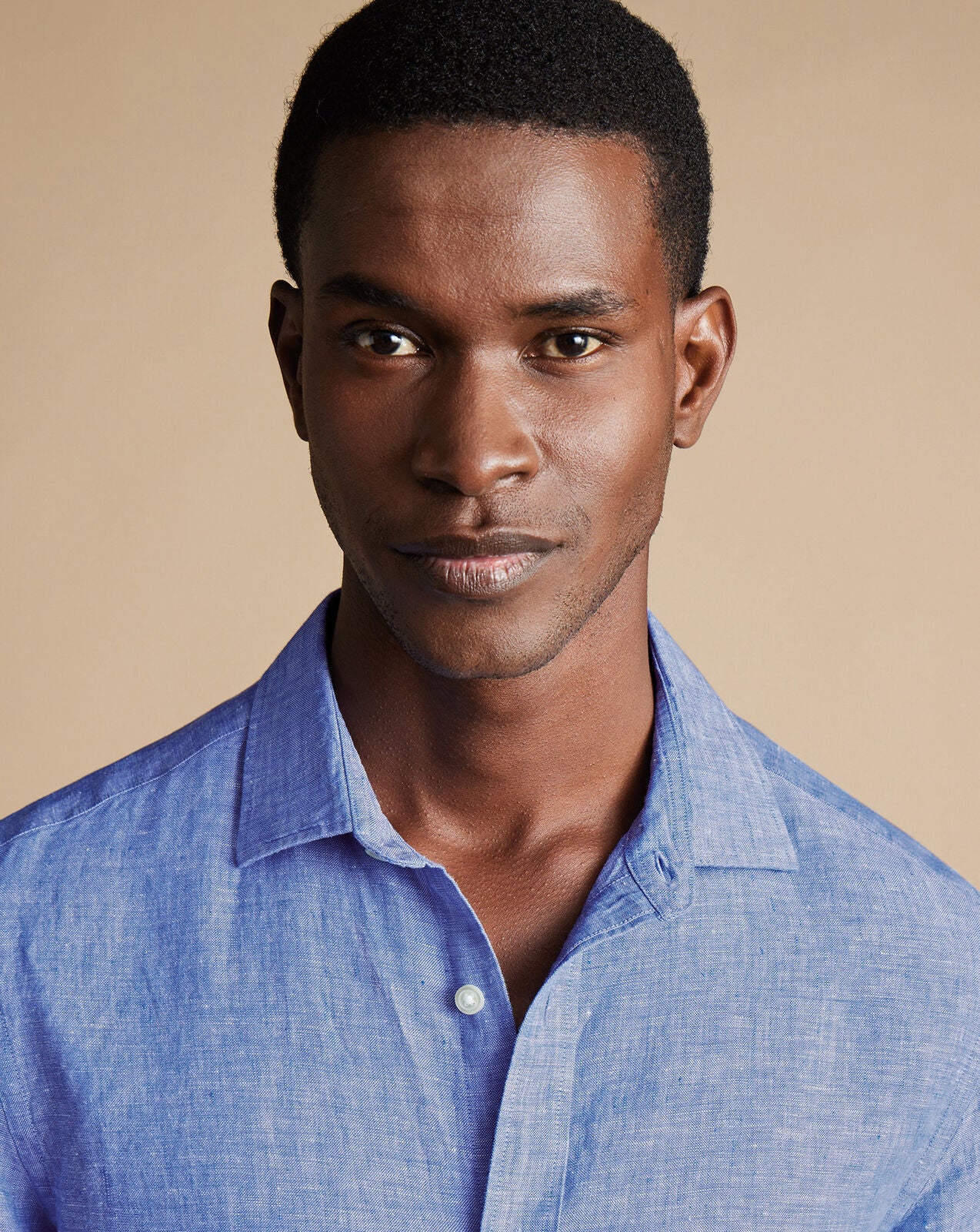 CHARLES TYRWHITT Pure Linen Shirt - Cobalt Blue XL RRP:£74.95