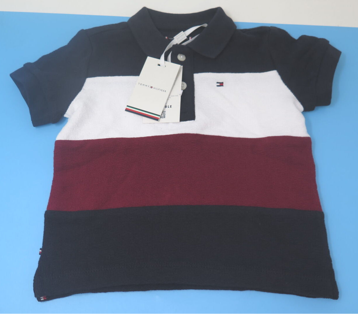 TOMMY HILFIGER STRIPE POLO-9MONTHS