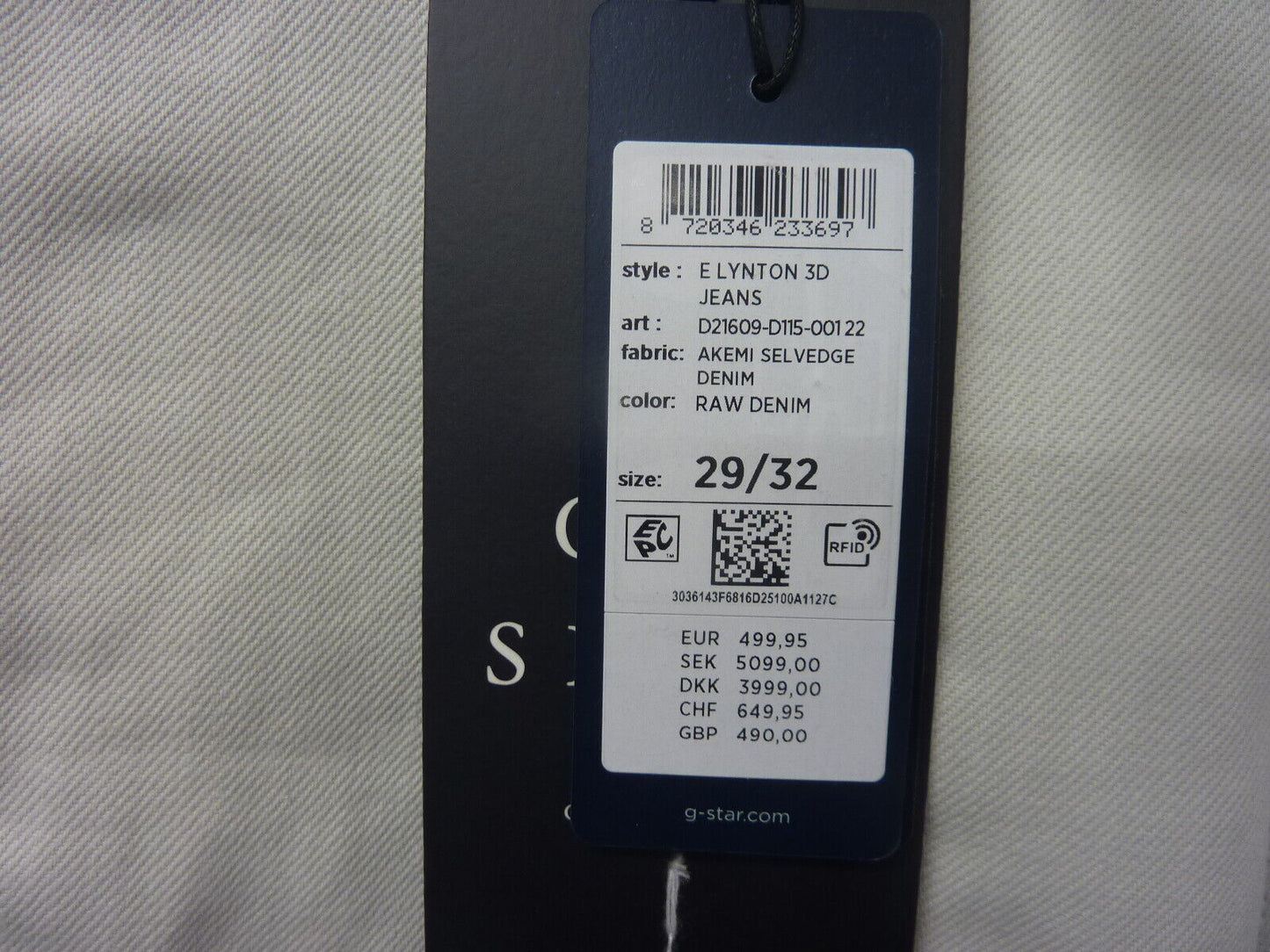 G-STAR RAW EXCLUSIVES-E LYNTON 3D JEANS-L29/W34