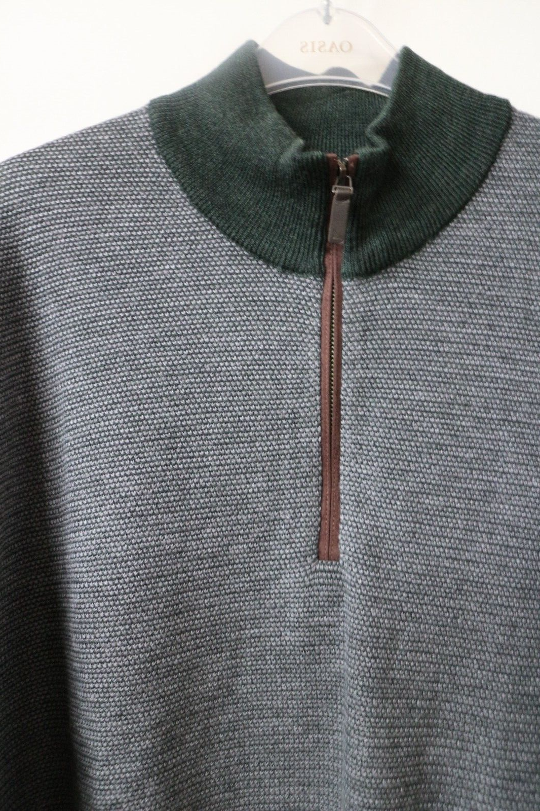 UNTUCKit Birdseye Merino Wool Quarter-Zip Sweater Deep Green XL