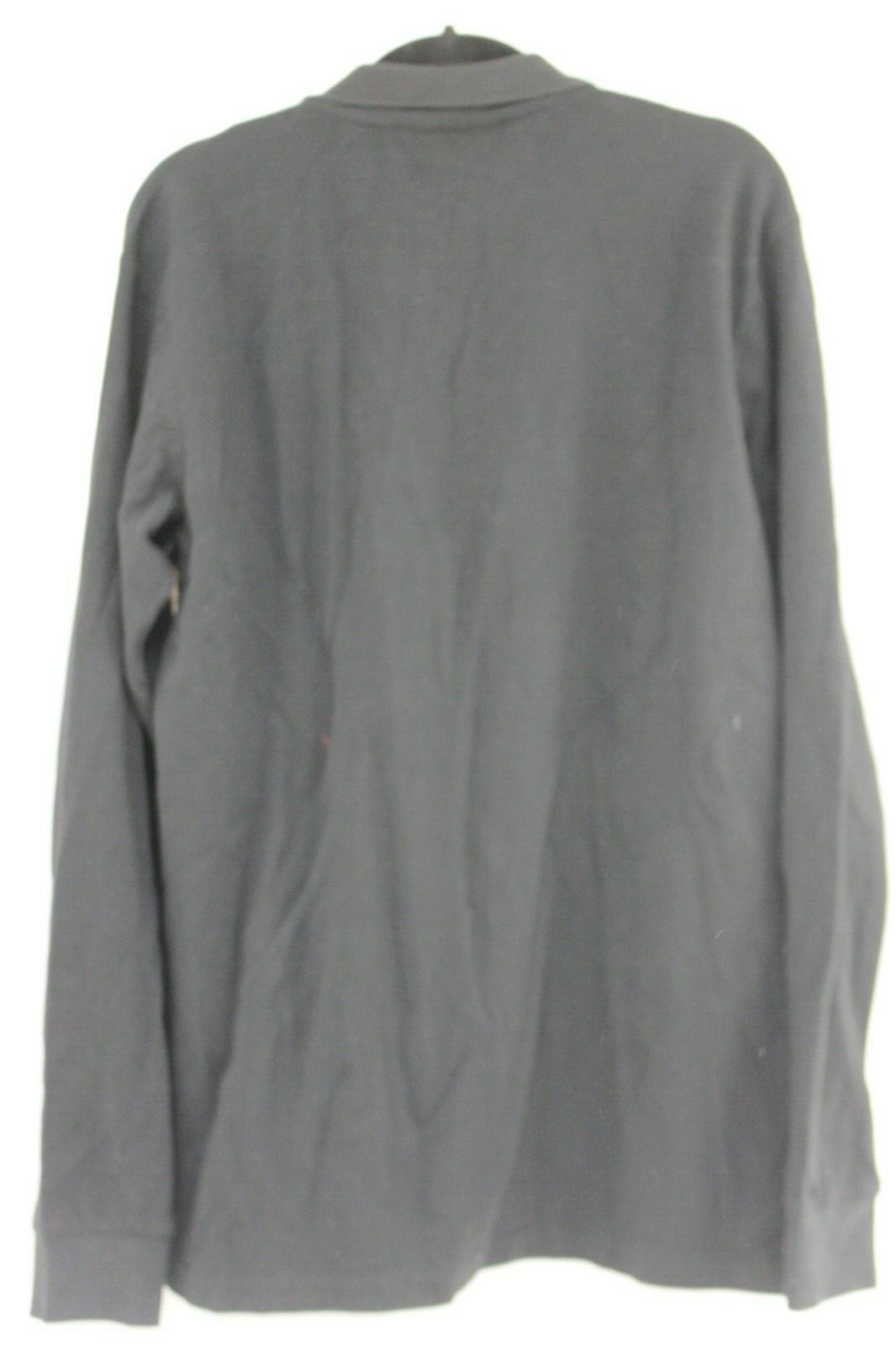 Il Sarto luxe badge long sleeve polo in black Small