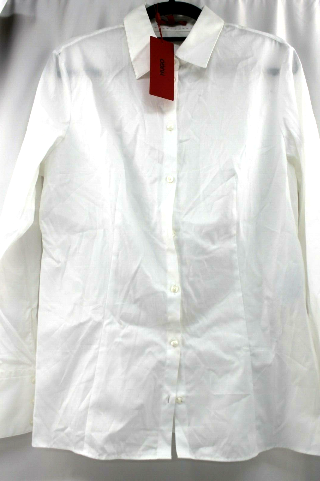 Hugo Boss BLOUSE IN STRETCH COTTON-BLEND POPLIN Size 40 Medium UK 12