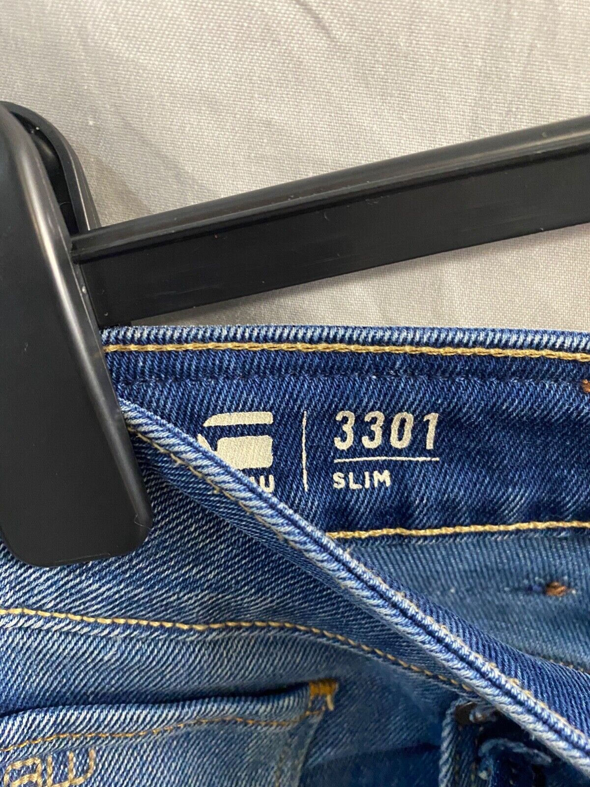 G-STAR RAW 3301 SLIM JEANS MEDIUM BLUE MENS 33/32