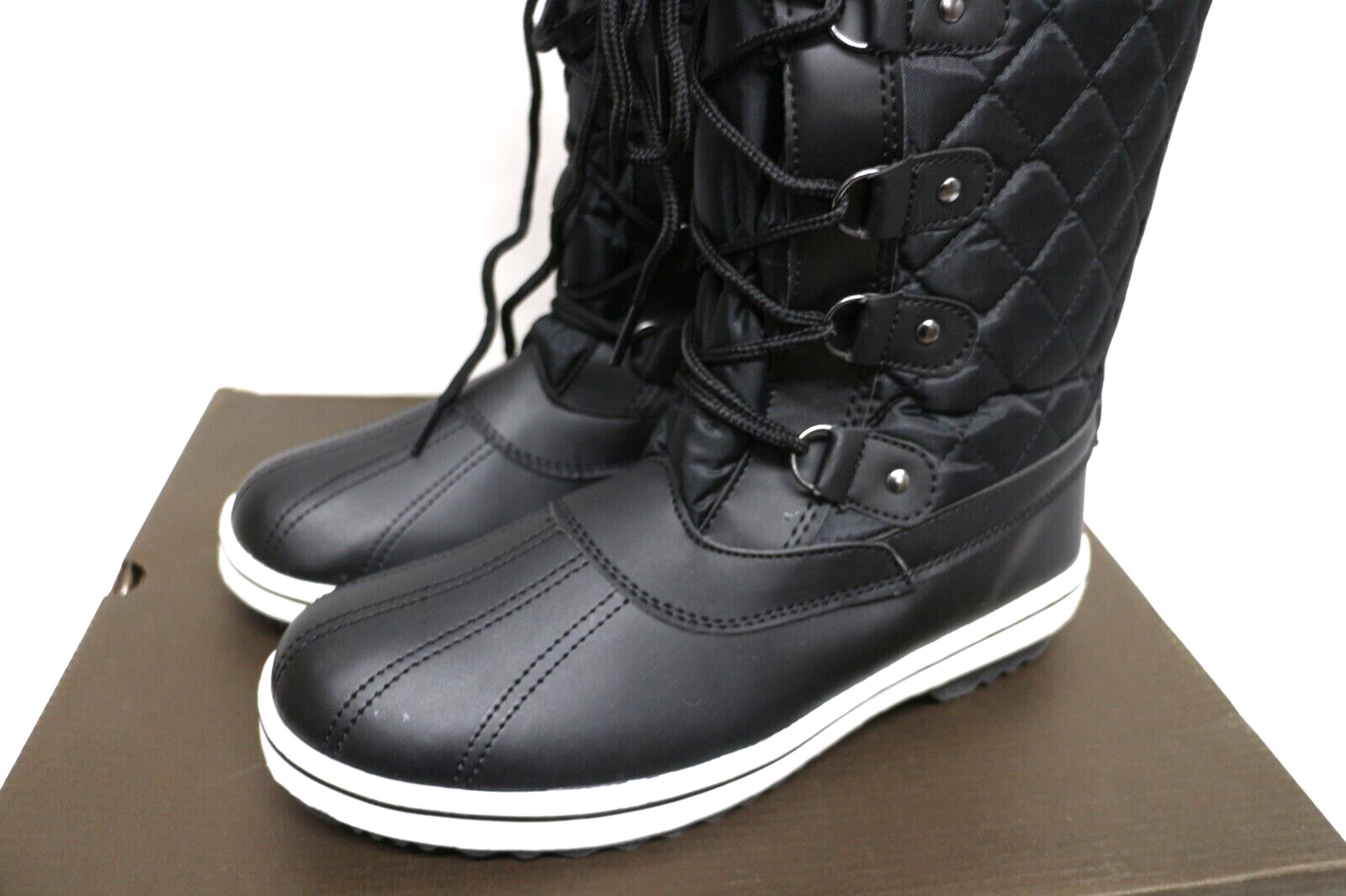 AUSLAND WOMEN'S LACE UP SNOW BOOTS BLACK EU 40