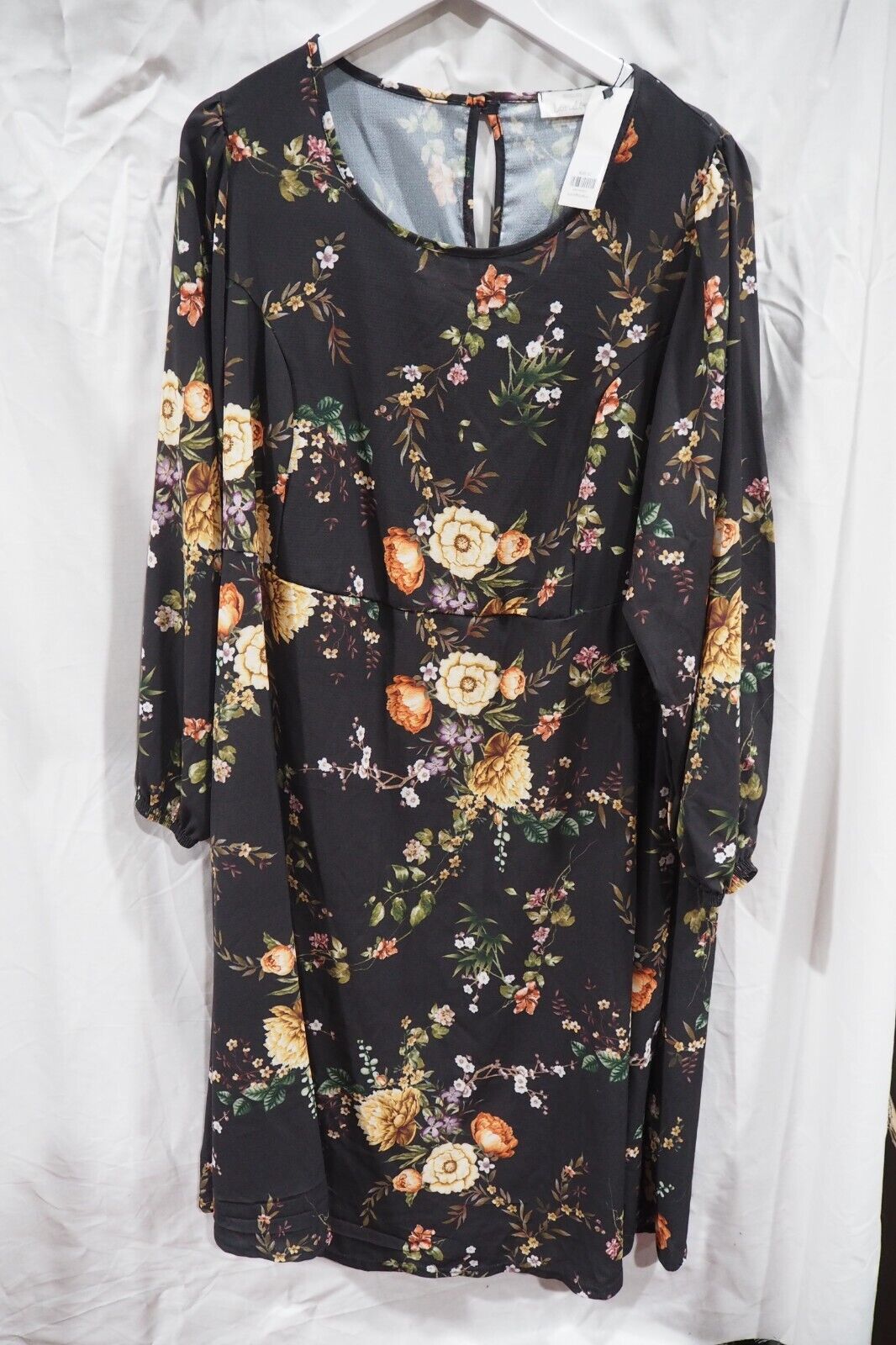 YOURS LONDON Curve Black Blossom Midi Dress