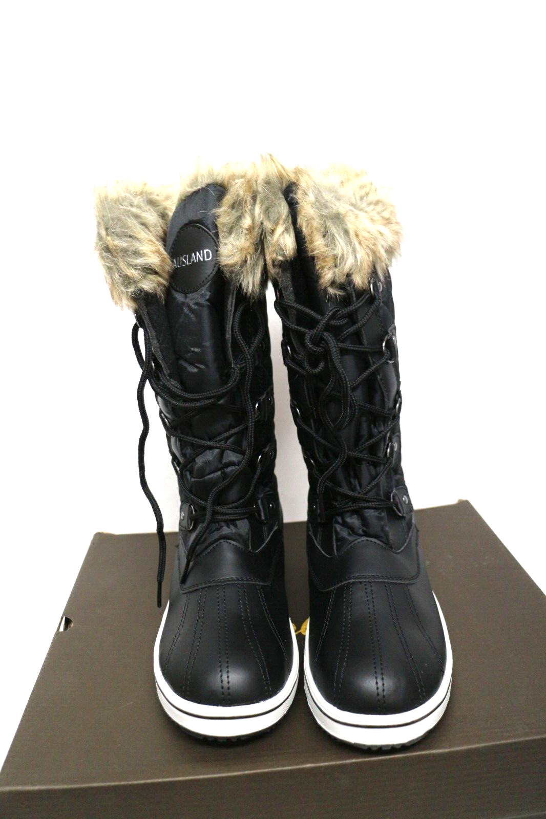 AUSLAND WOMEN'S LACE UP SNOW BOOTS BLACK EU 40