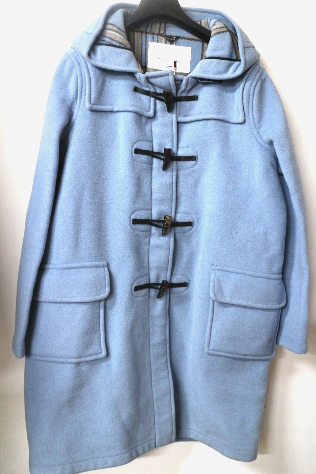MONTGOMERY Baby Blue Original Classic Fit Duffle Coat With Horn Toggles XL /42