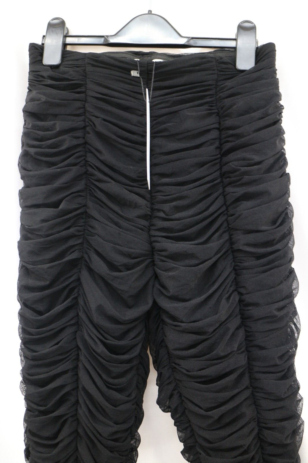 Labelrail x Sophia Hadjipanteli gathered mesh crop trousers in black UK 10