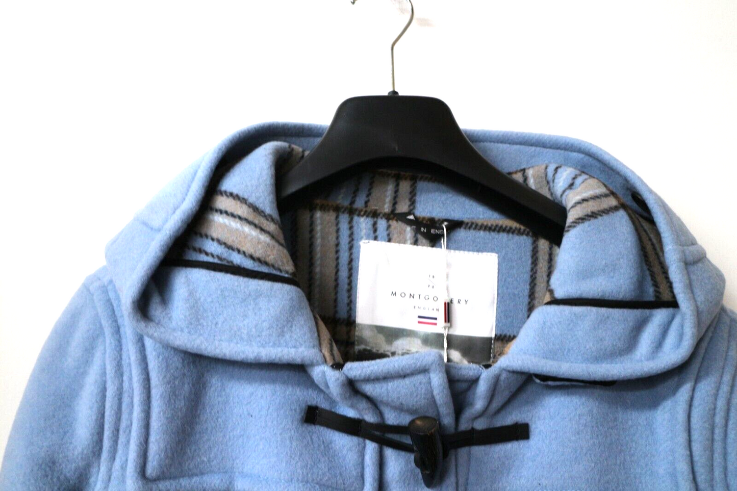 MONTGOMERY Baby Blue Original Classic Fit Duffle Coat With Horn Toggles XL /42