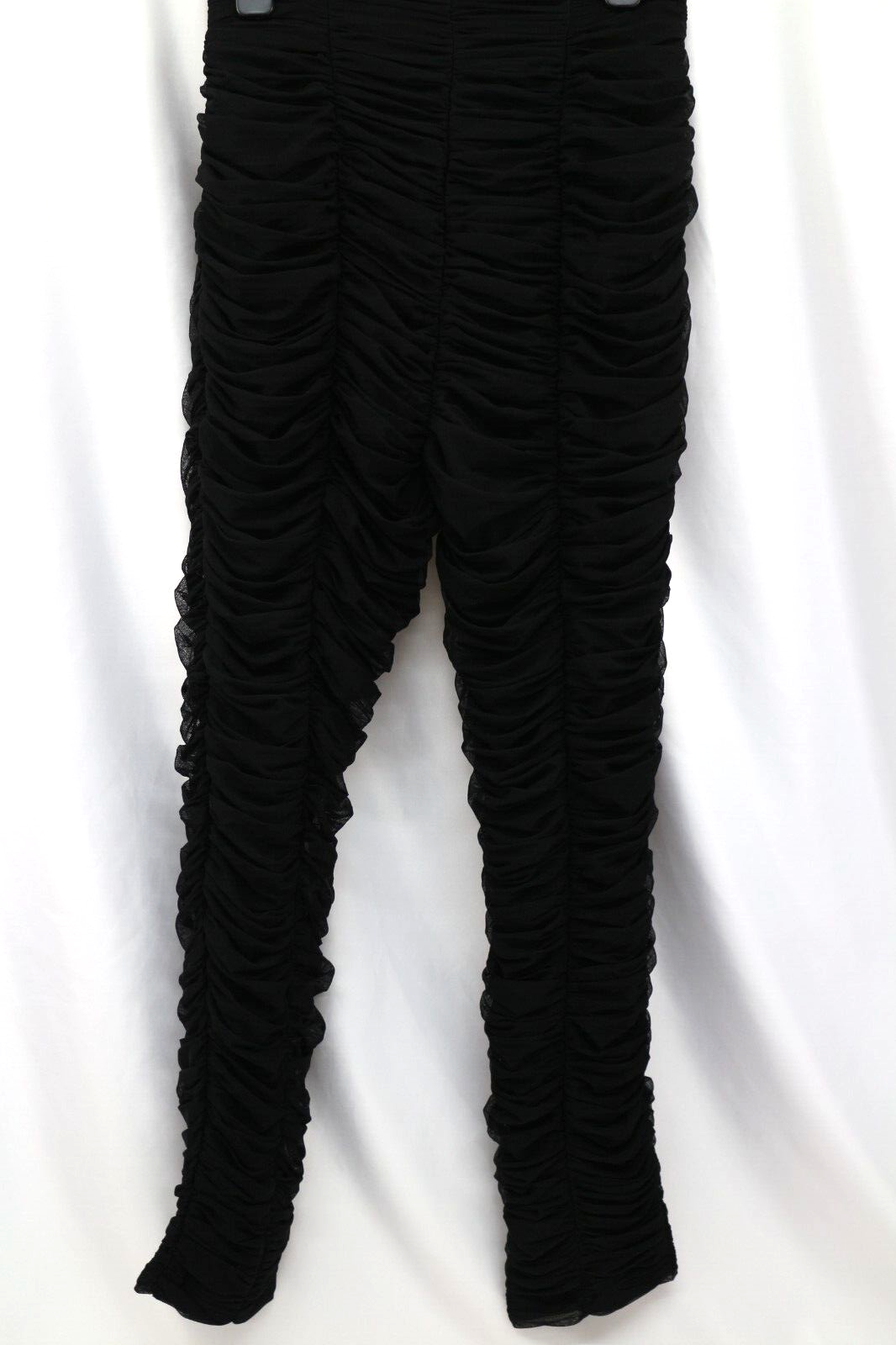 Labelrail x Sophia Hadjipanteli gathered mesh crop trousers in black UK 10