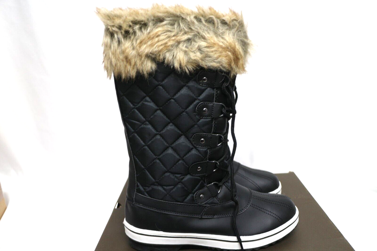 AUSLAND WOMEN'S LACE UP SNOW BOOTS BLACK EU 40