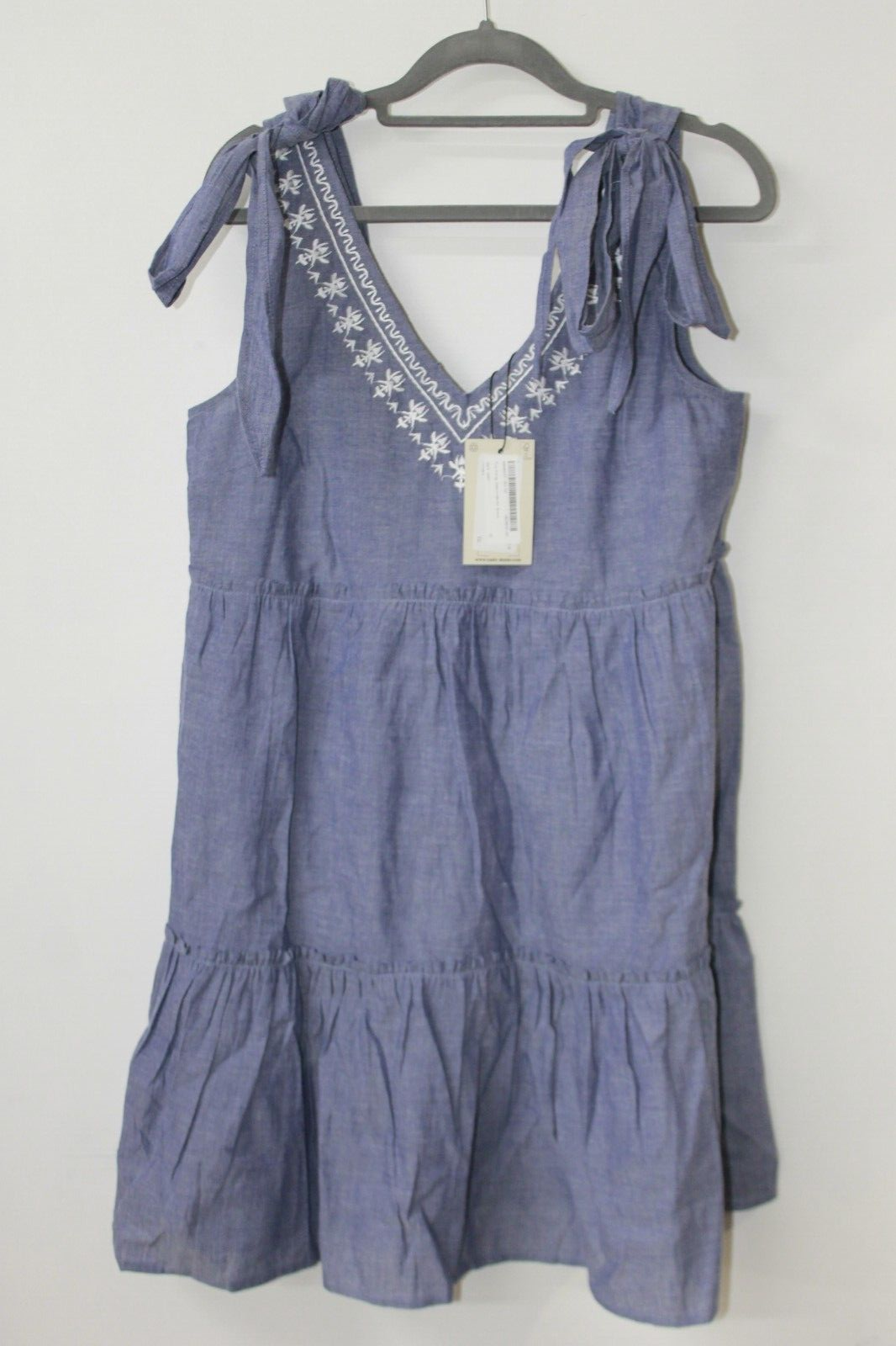 Oasis Tie Strap Embroidered Dress UK 10