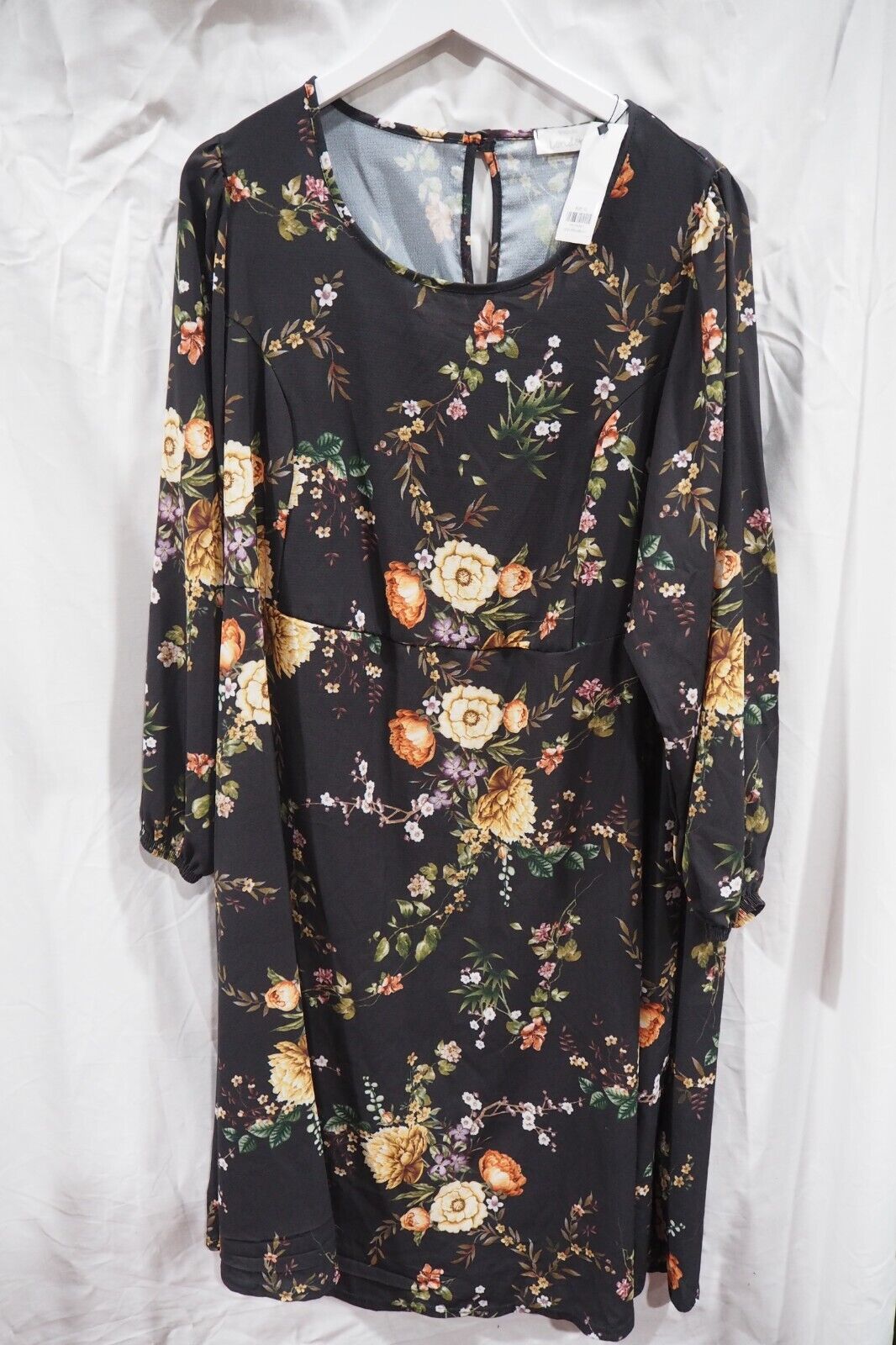 YOURS LONDON Curve Black Blossom Midi Dress