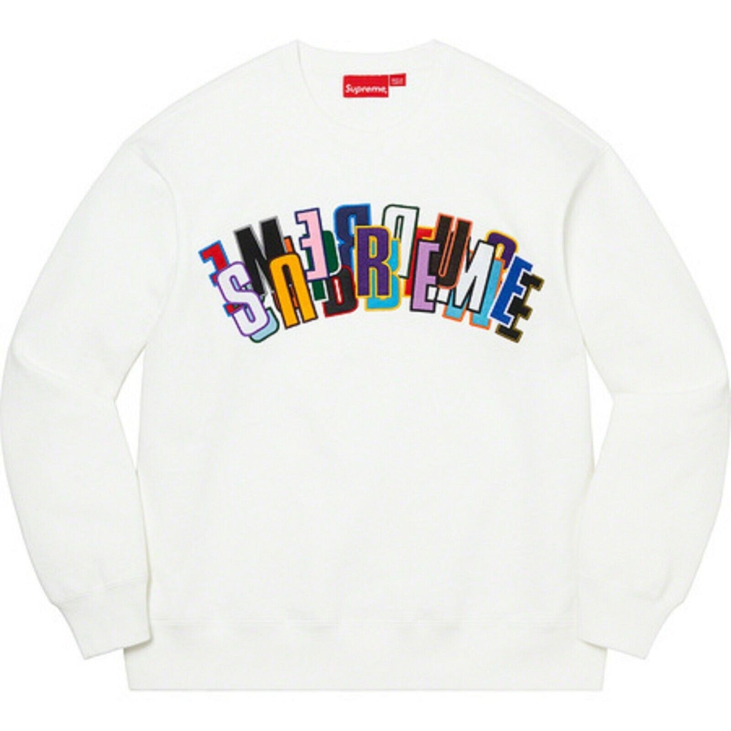 SUPREME STACKED CREWNECK FLEECE WHITE MED