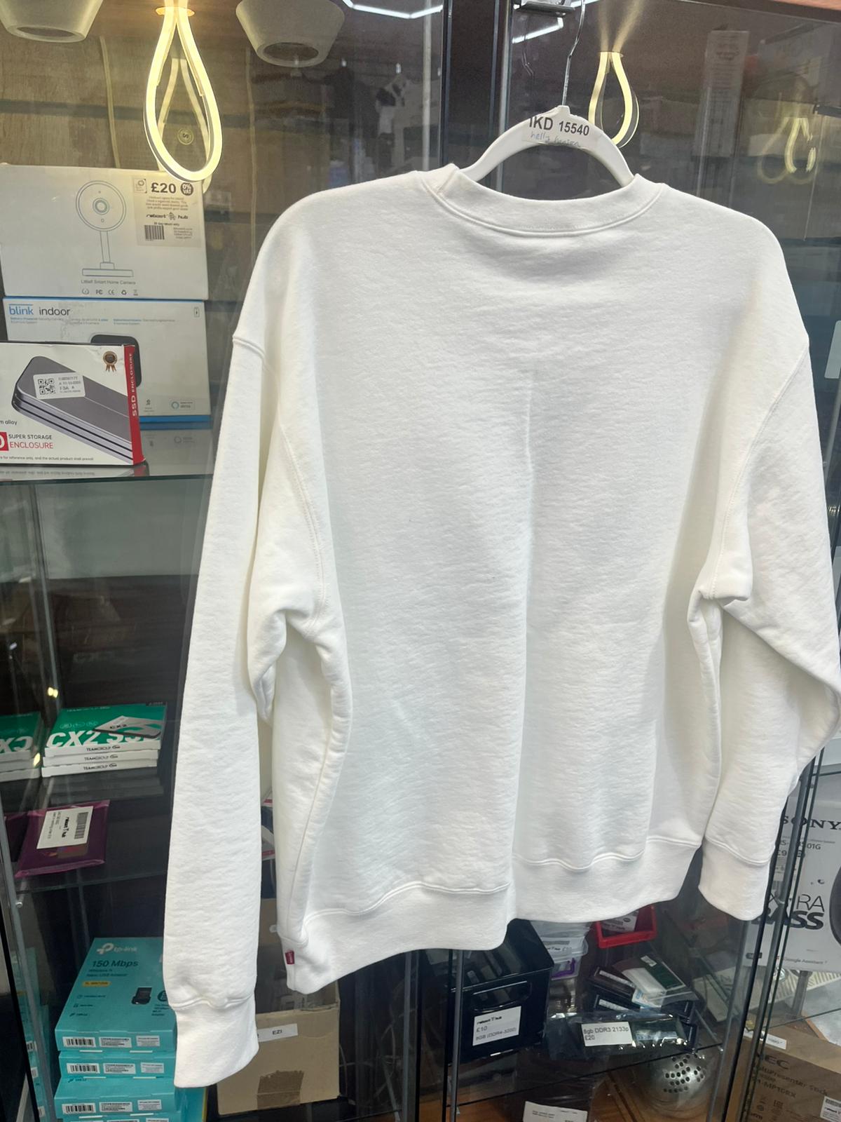 Supreme Stacked Crewneck Sweater White Men's Size Large SS21