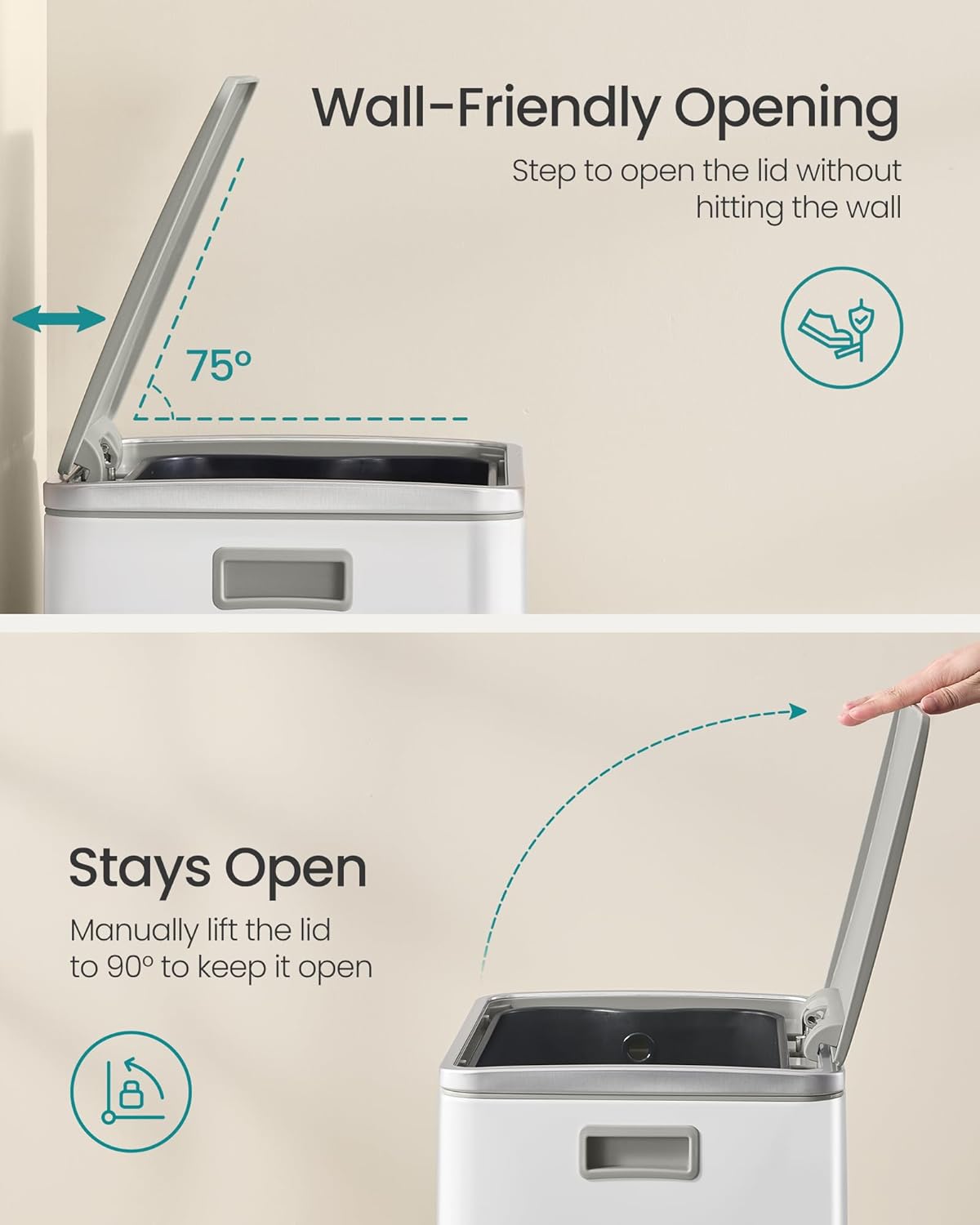 SONGMICS Kitchen Bin 50 L